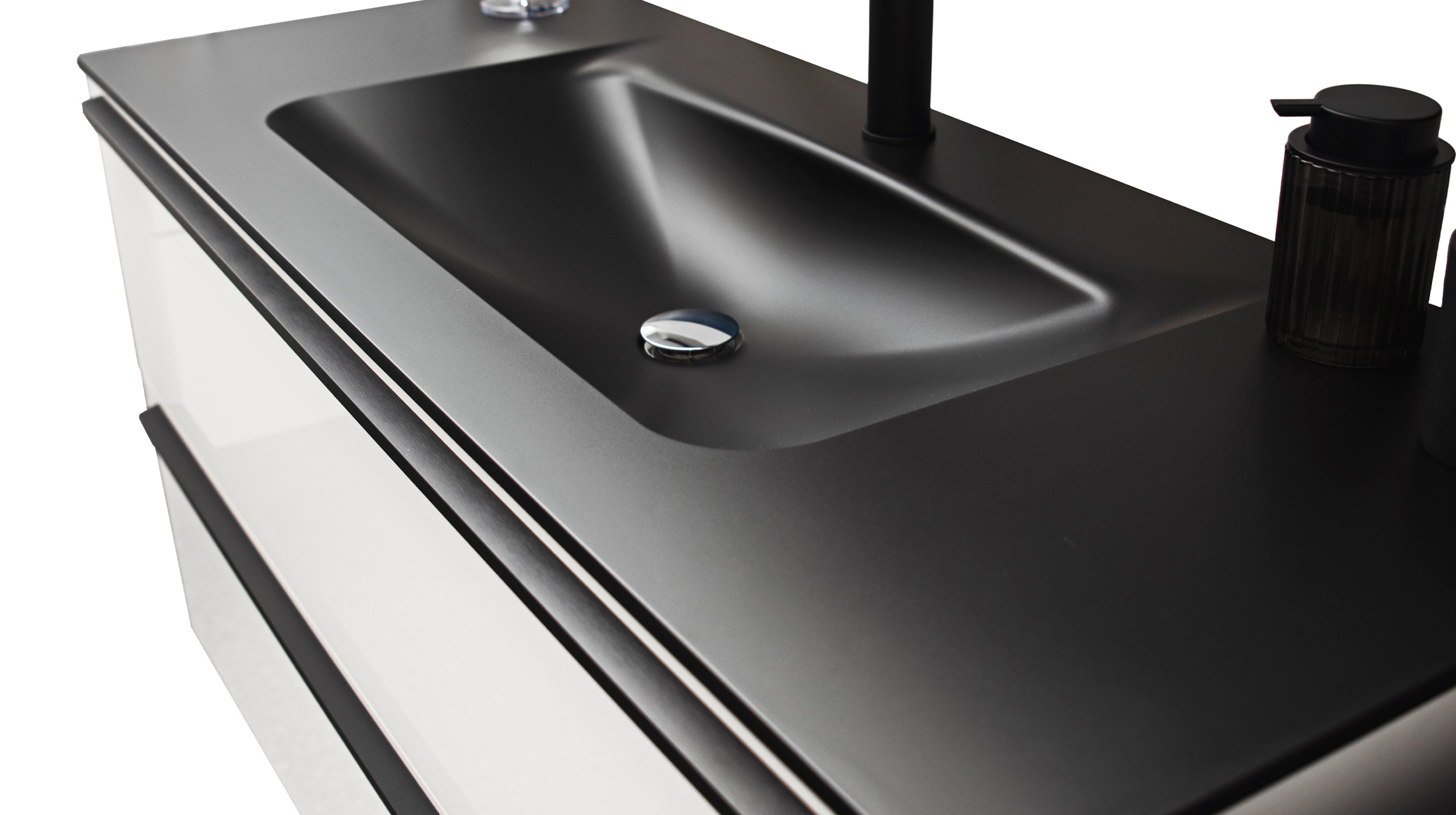 Badmöbel-Set weiß glanz - 2 Teile - Waschtisch 120 cm - FERNANDA