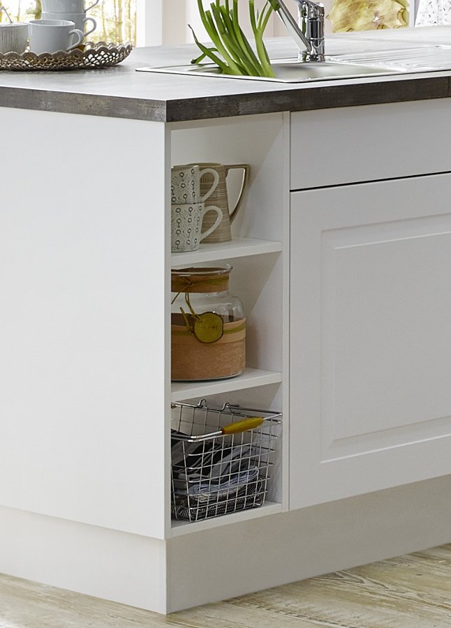 Inselküche 435 x 220 cm - inkl. Elektrogeräte - Küchenfronten matt Lack - SYLT