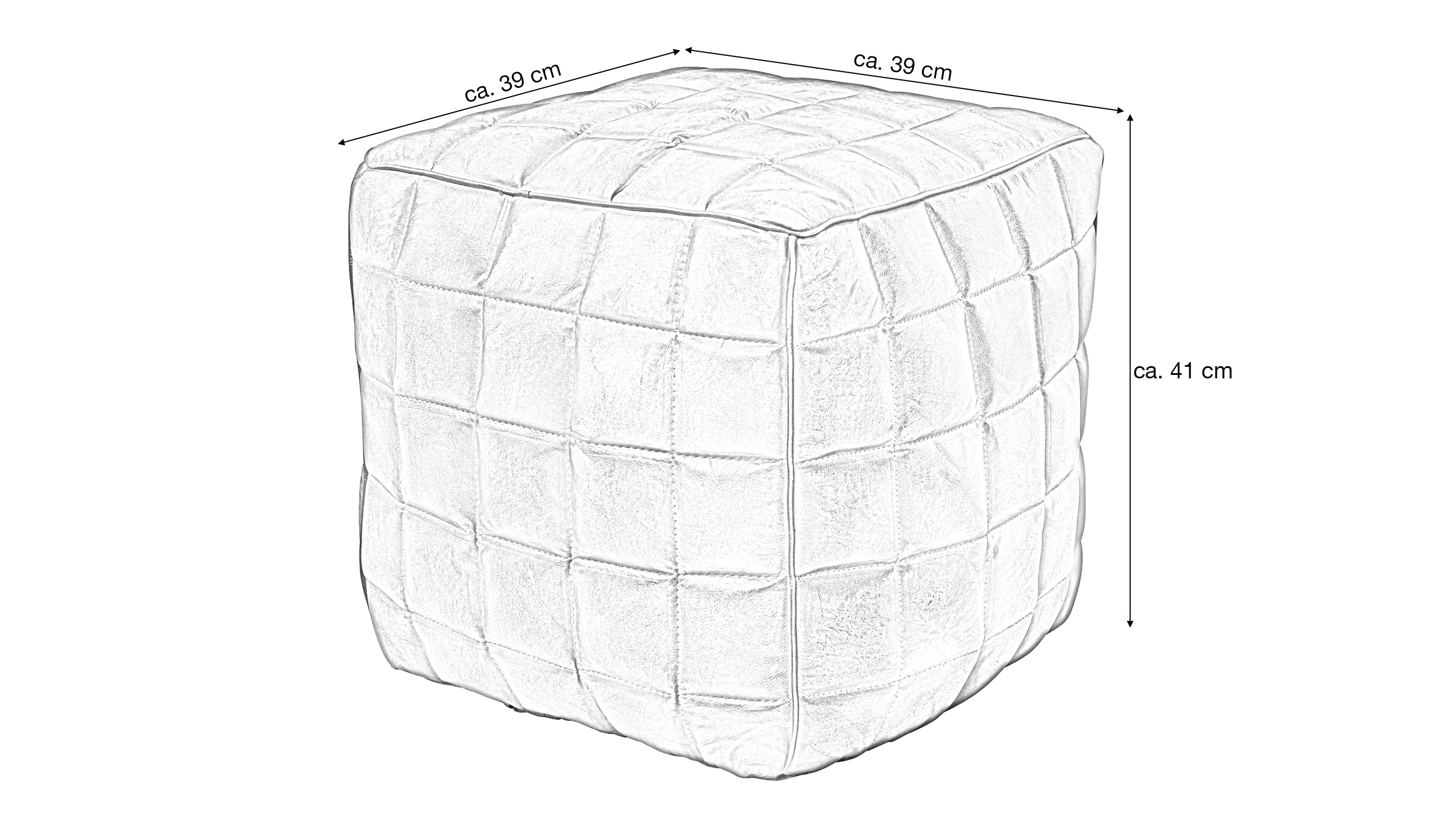 Sitz- & Fußhocker Echtleder braun - YLVA 