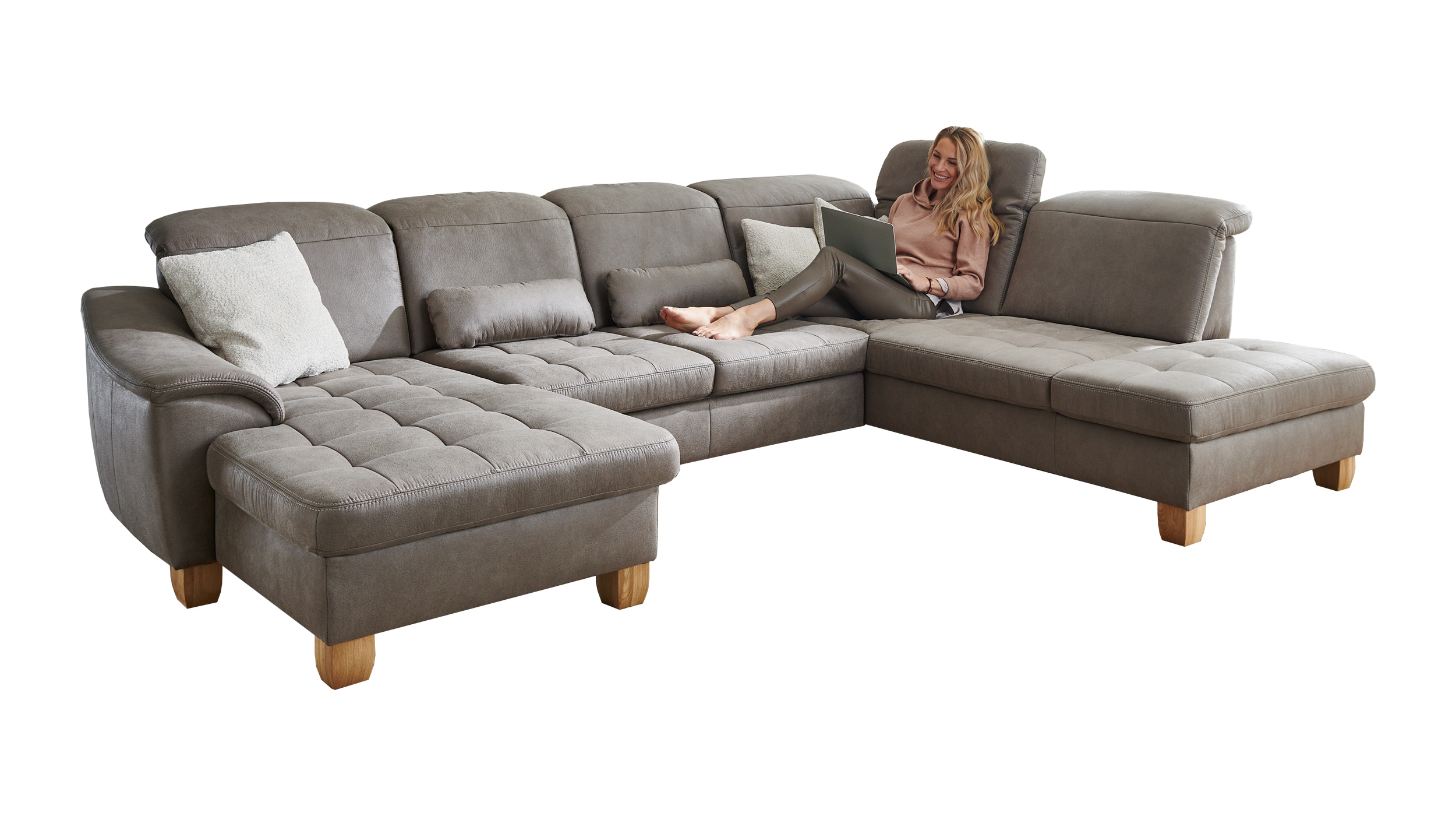 Couchliebe Wohnlandschaft planbar - Taurus platin - Premium Version - FRATELLO 