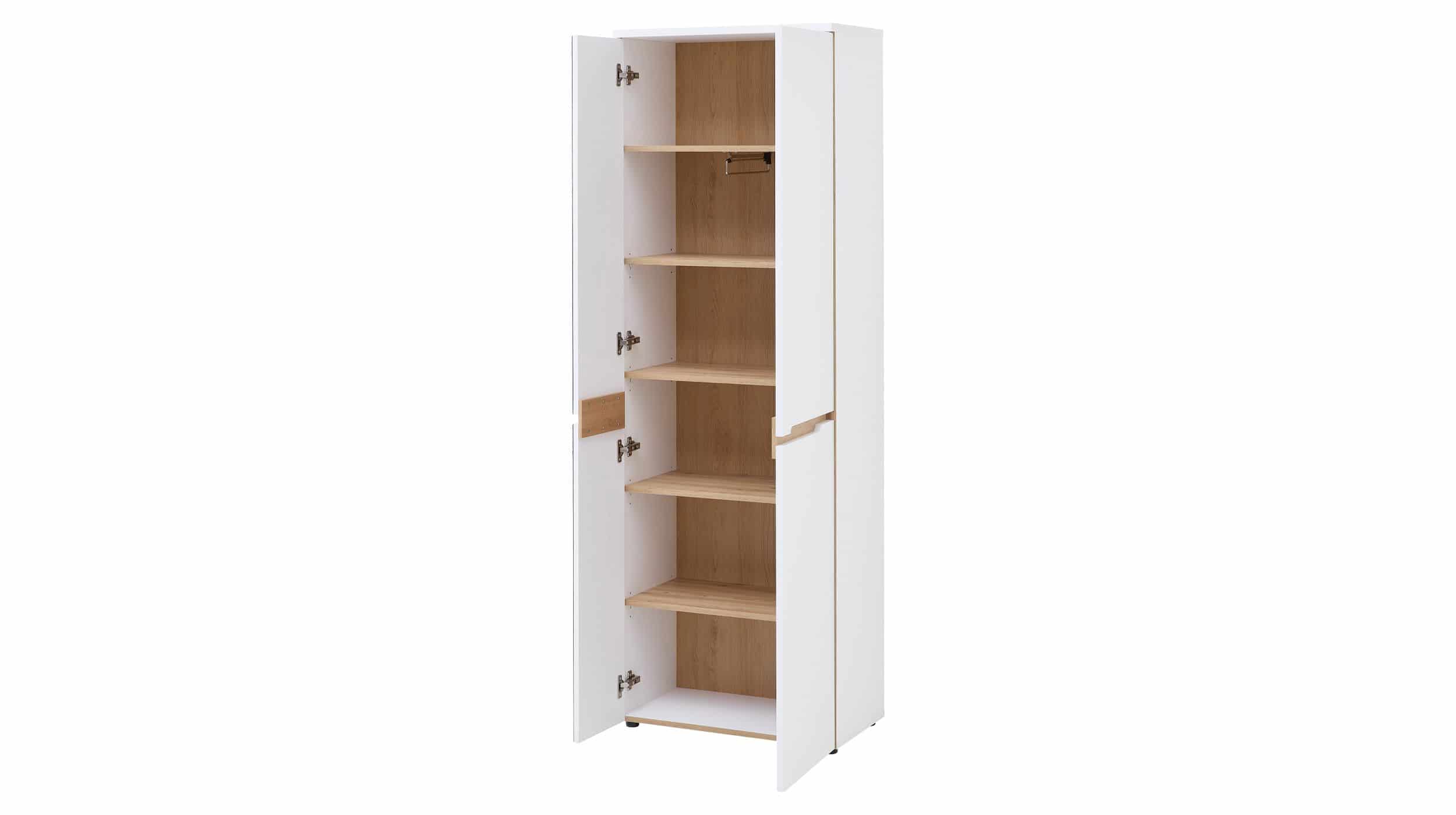 Garderobenschrank mit Spiegel weiß - Artisan Eiche 80 cm - MEMPHIS 