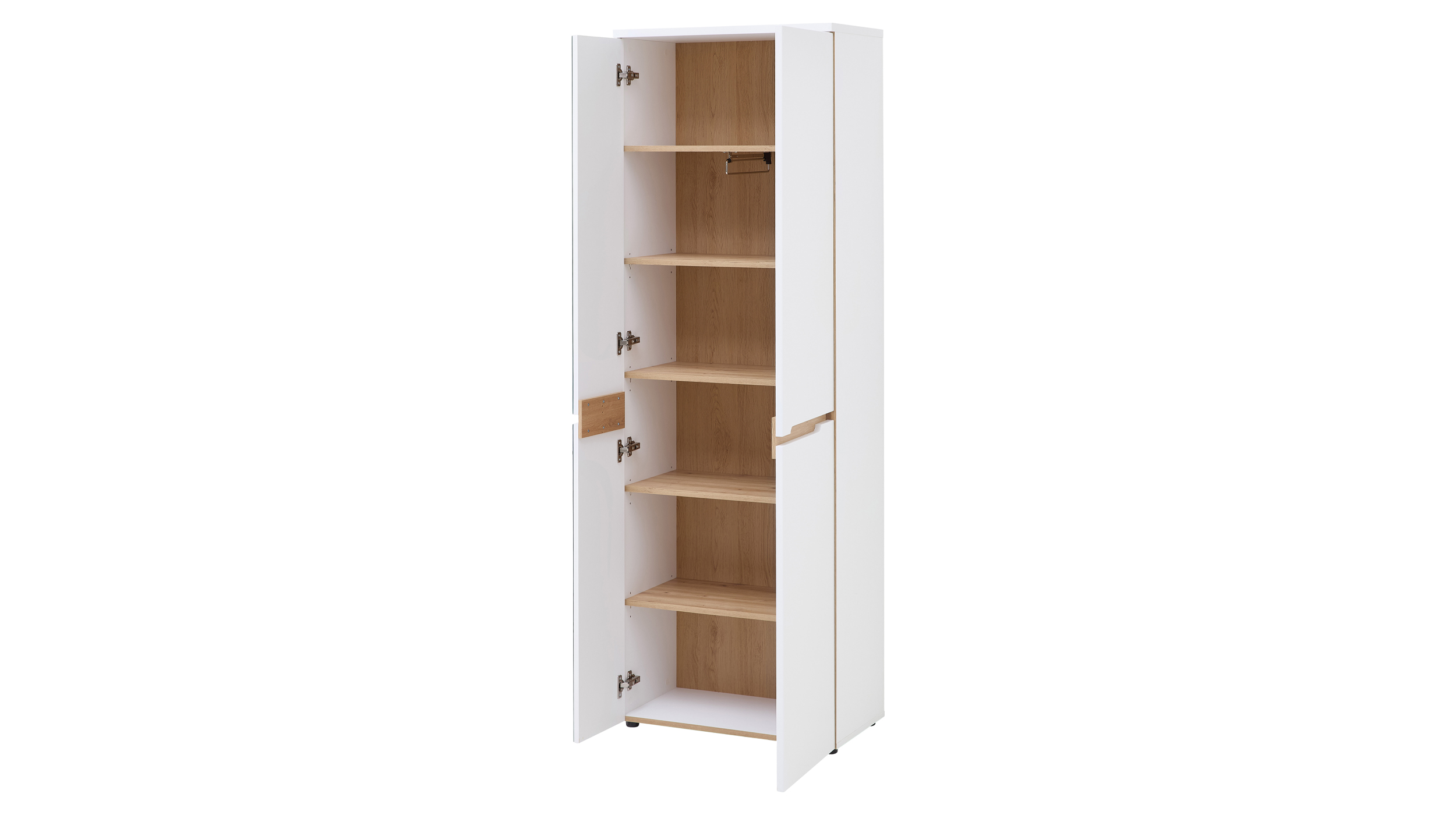 Garderobenschrank mit Spiegel weiß - Artisan Eiche 65 cm - MEMPHIS 