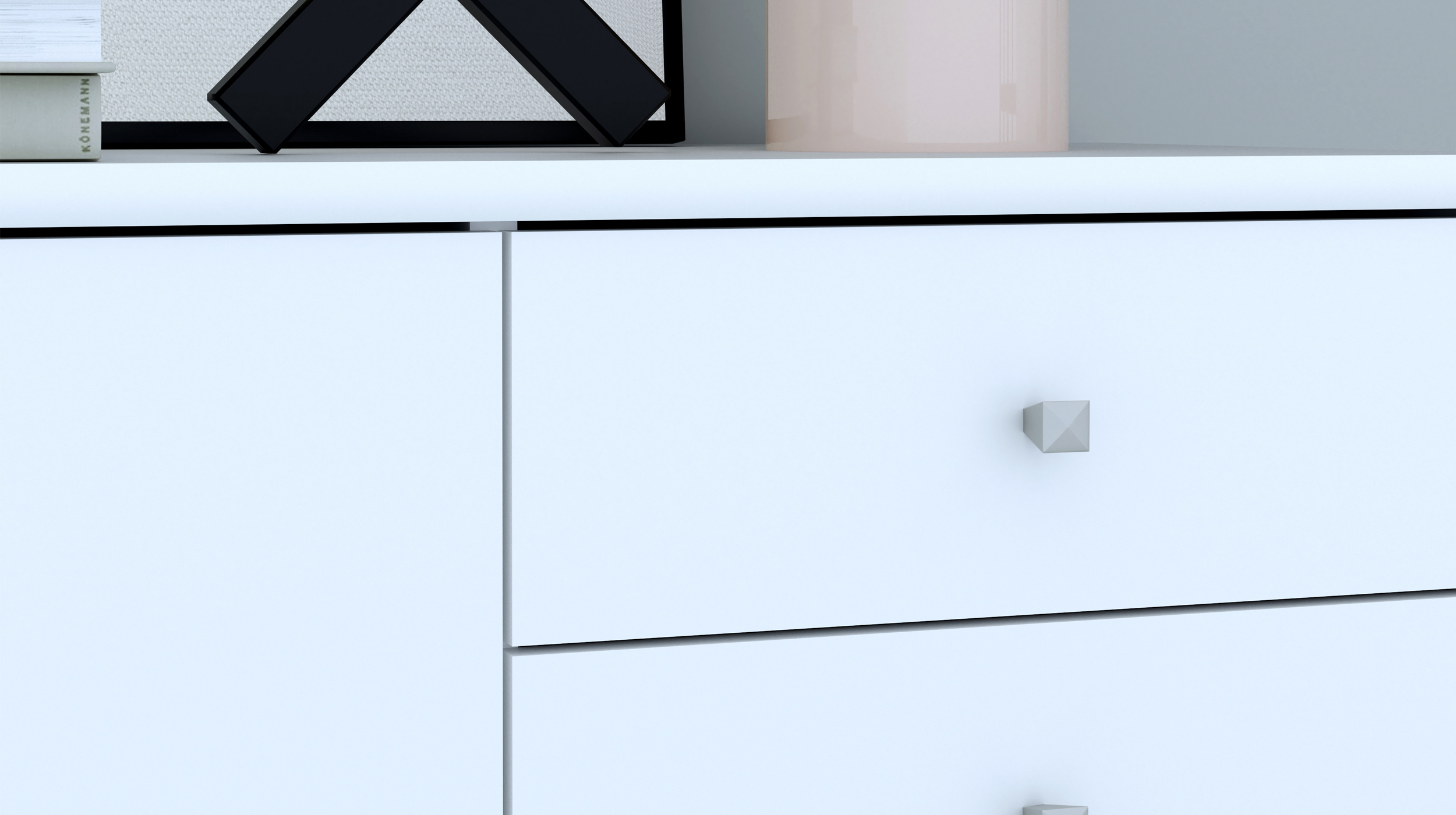 Kommode mit Schubladen weiß 111 cm - TEMPRA