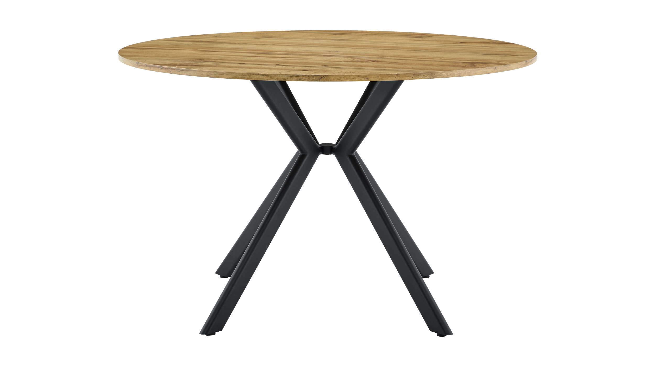 Esstisch rund Wildeiche Optik 120 cm Sterngestell schwarz - YARA