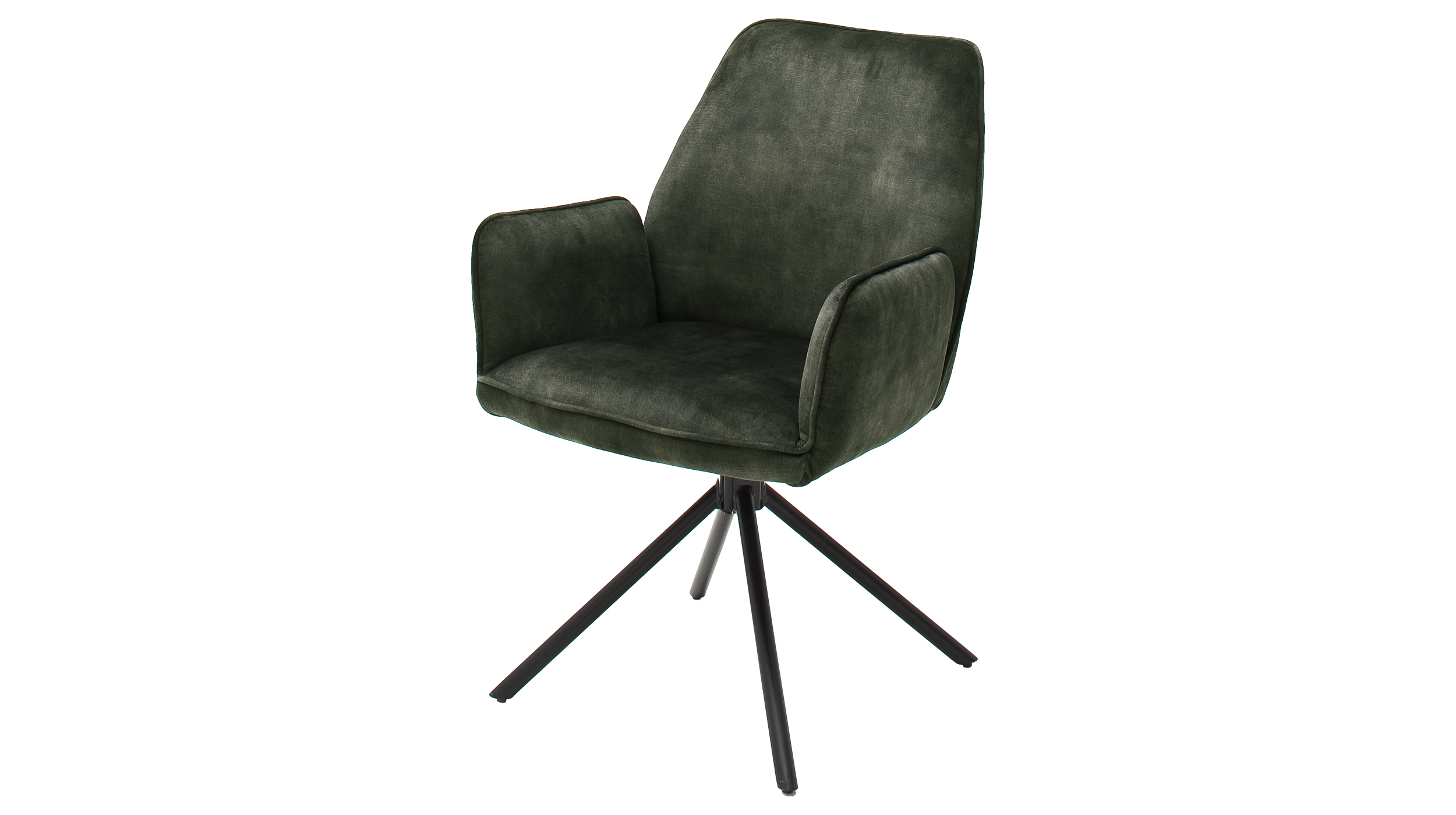 Armlehnstuhl olive Drehstuhl Veloursoptik - OTTAWA