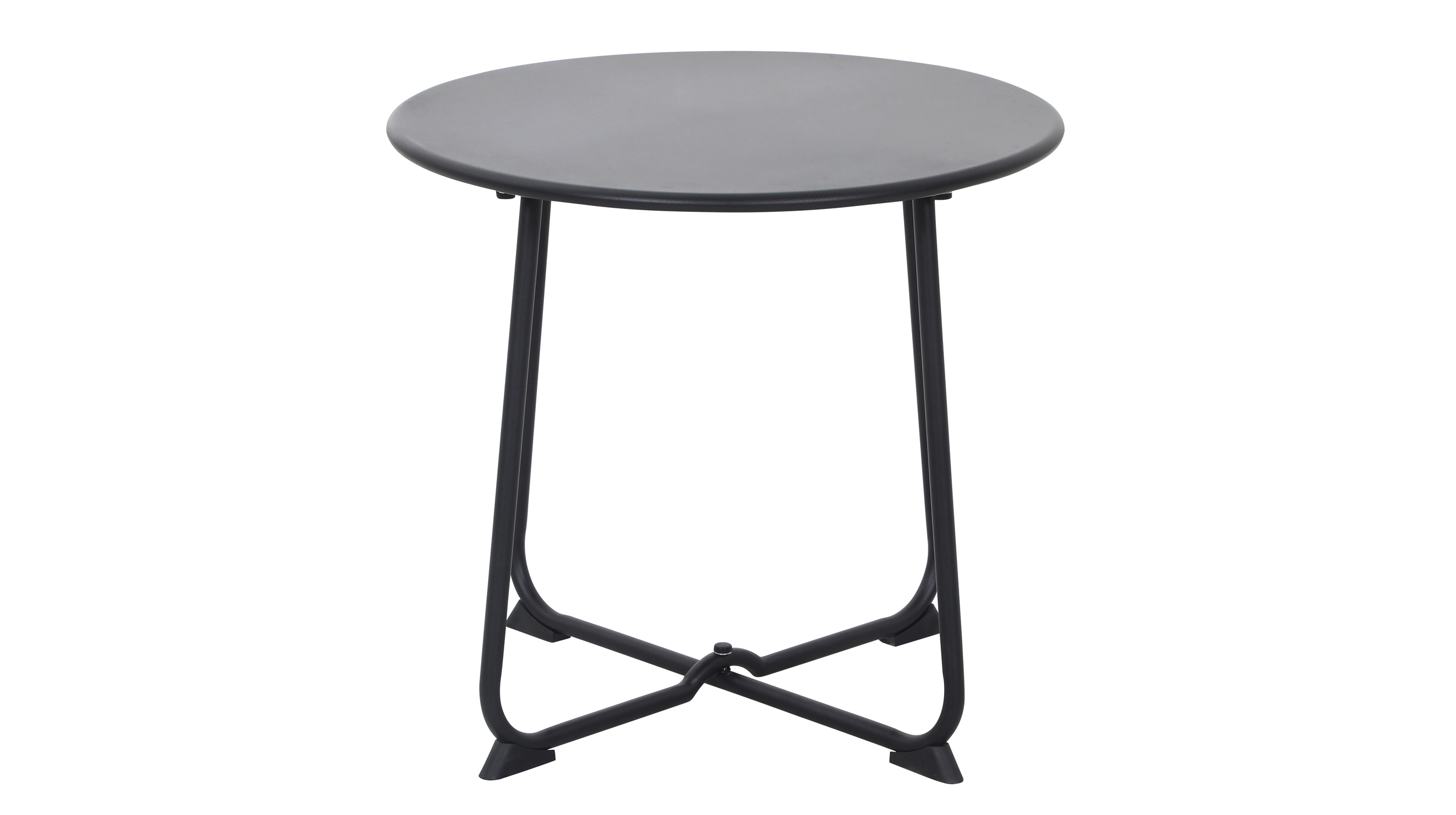 Gartentisch rund 50 x 50 cm schwarz - TALOS