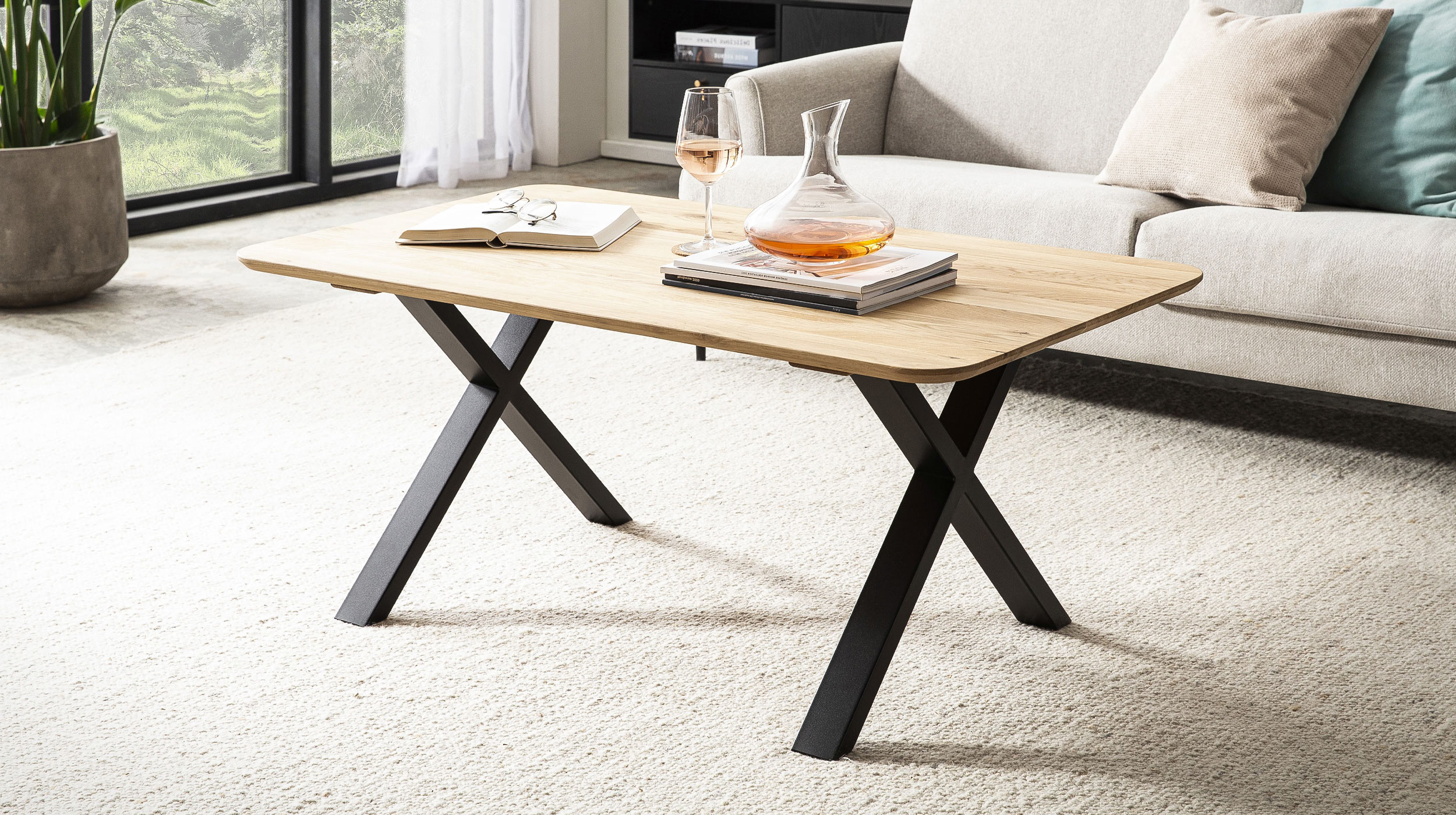 Couchtisch Eiche massiv geölt - 115 x 65 cm - MARKO