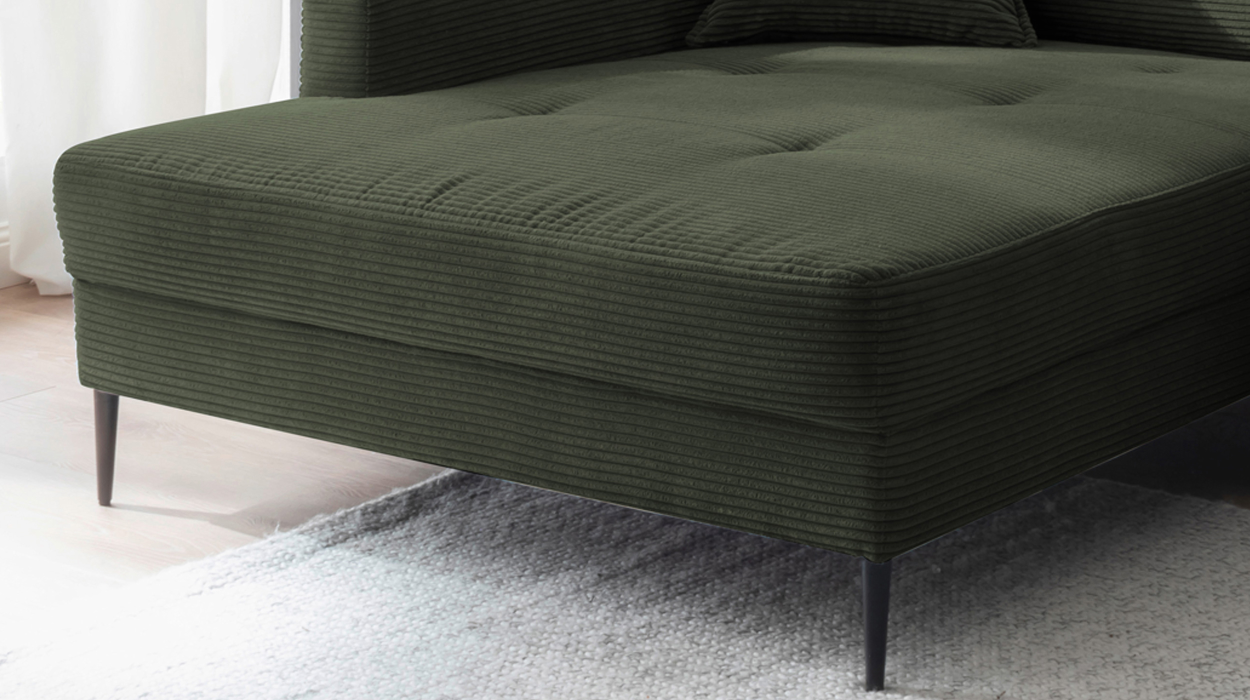Ecksofa Cord grün 276 x 173 cm - OT links - SUMMER