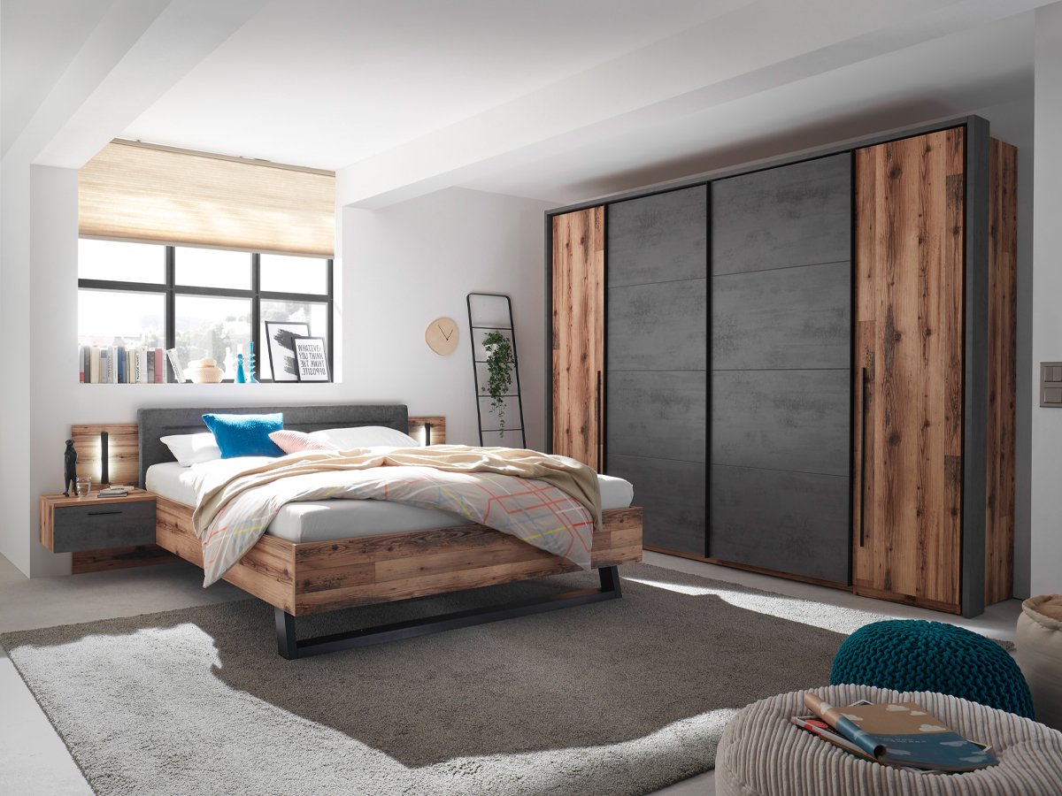 Bettanlage 180 x 200 cm Alpine Lodge - Betonoxid - SARNIA
