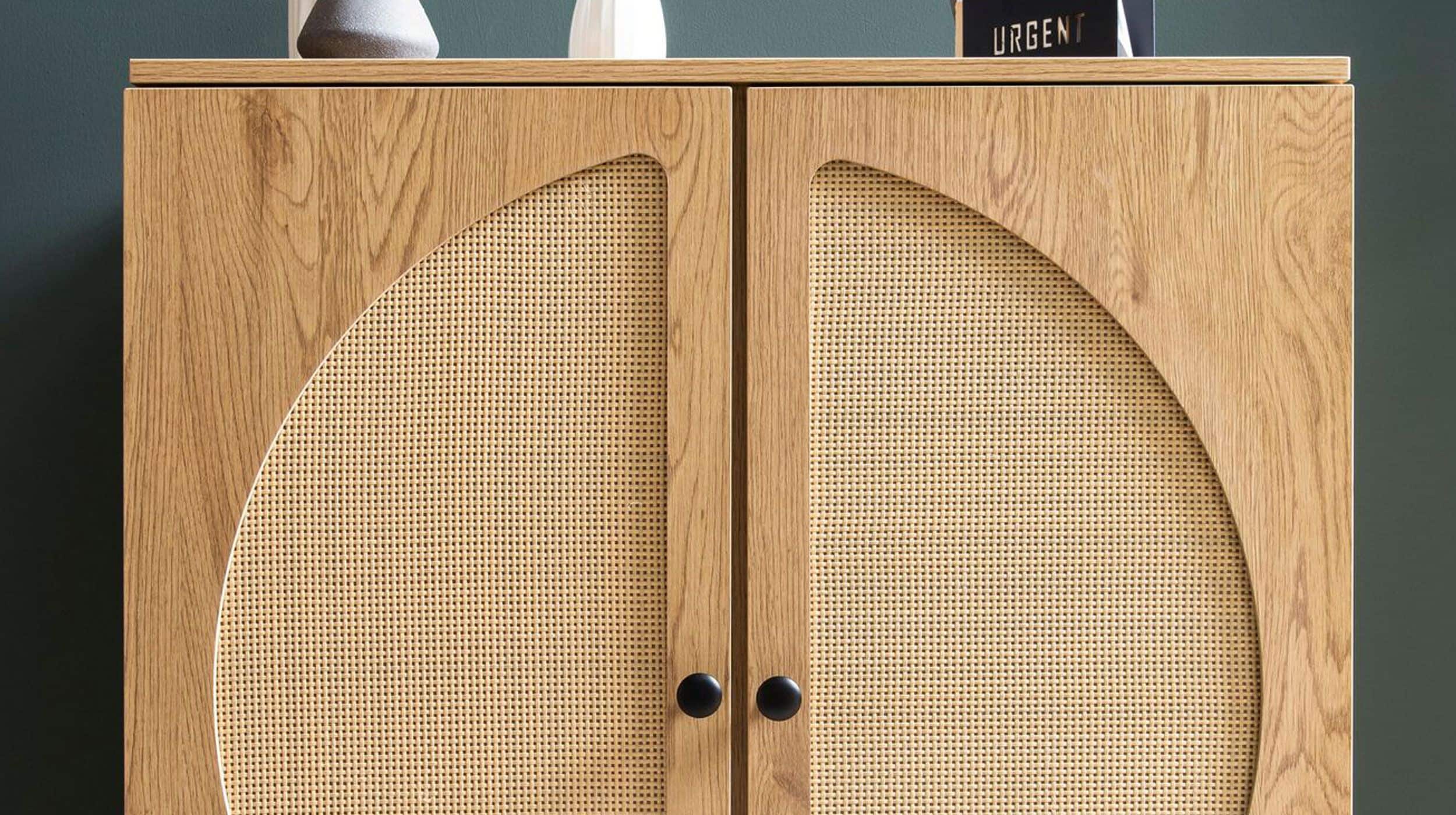 Kommode Eiche Holzdekor - Rattan 80 cm x 39 cm - RATVAN