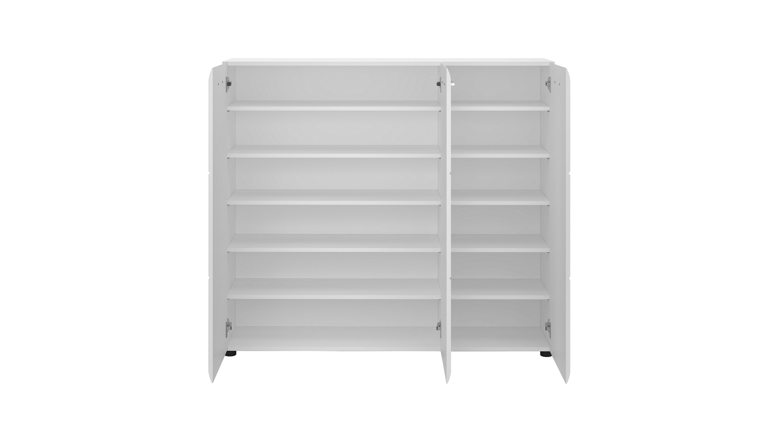 Schuhschrank weiß hochglanz 135 cm x 120 cm - MERANO