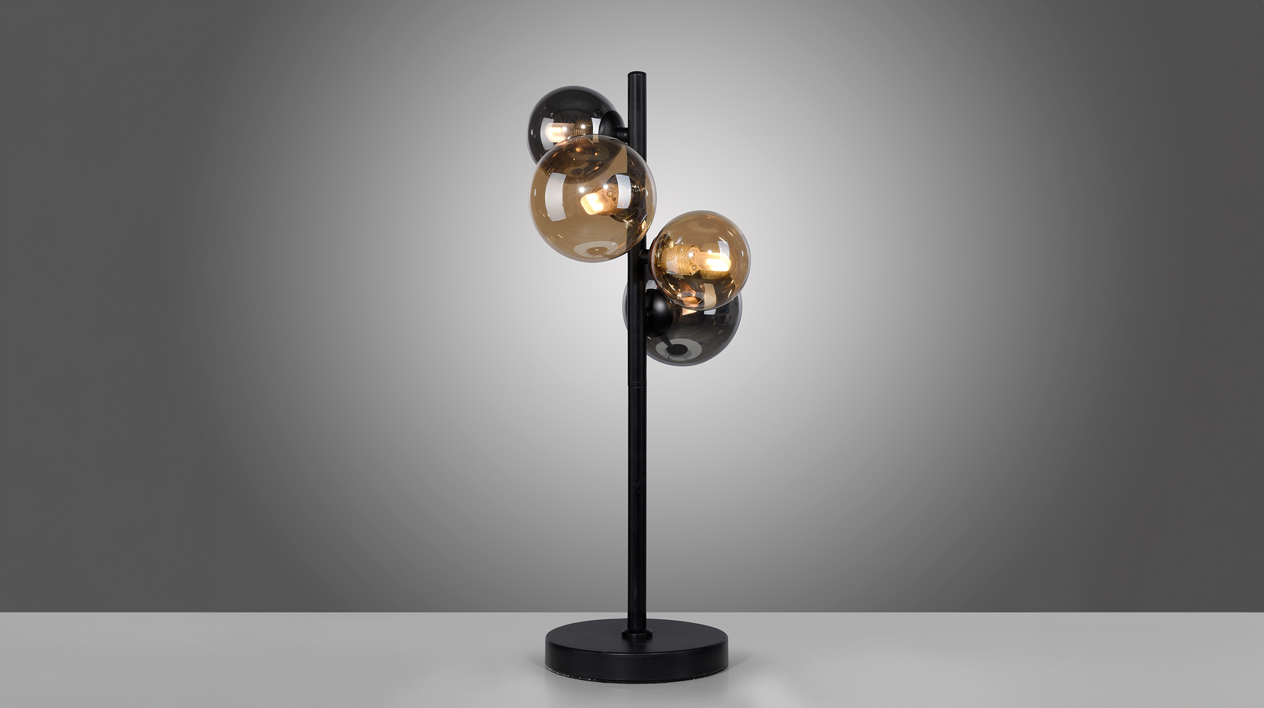 Tischlampe LED schwarz 24 x 48 cm Rauchglas - POPSICLE