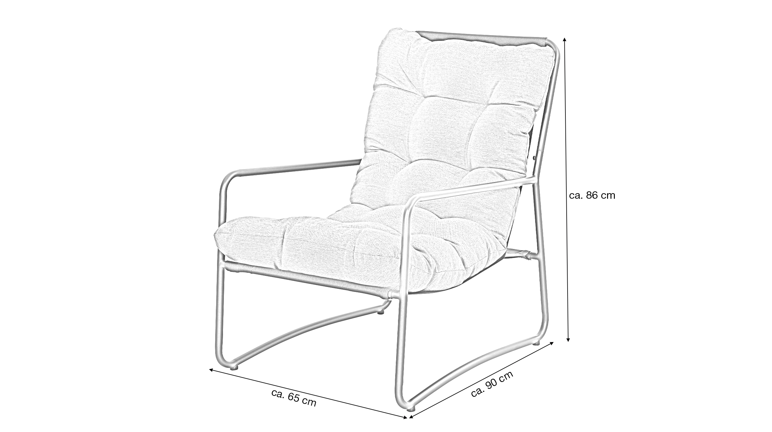 Gartensessel Loungsessel mit Armlehnen - TALOS 