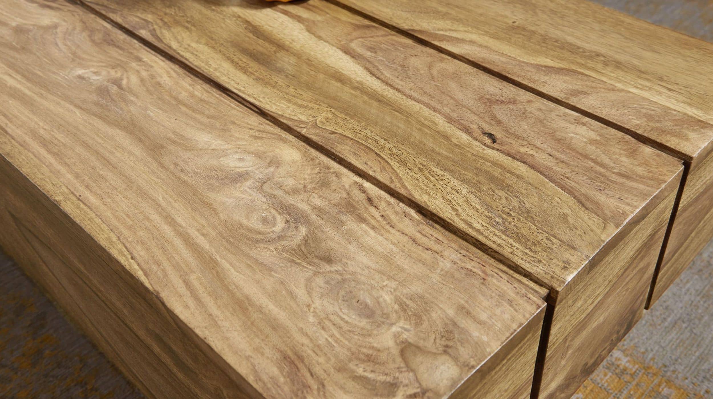 Couchtisch Akazie massiv 120 x 30 cm - EDDA