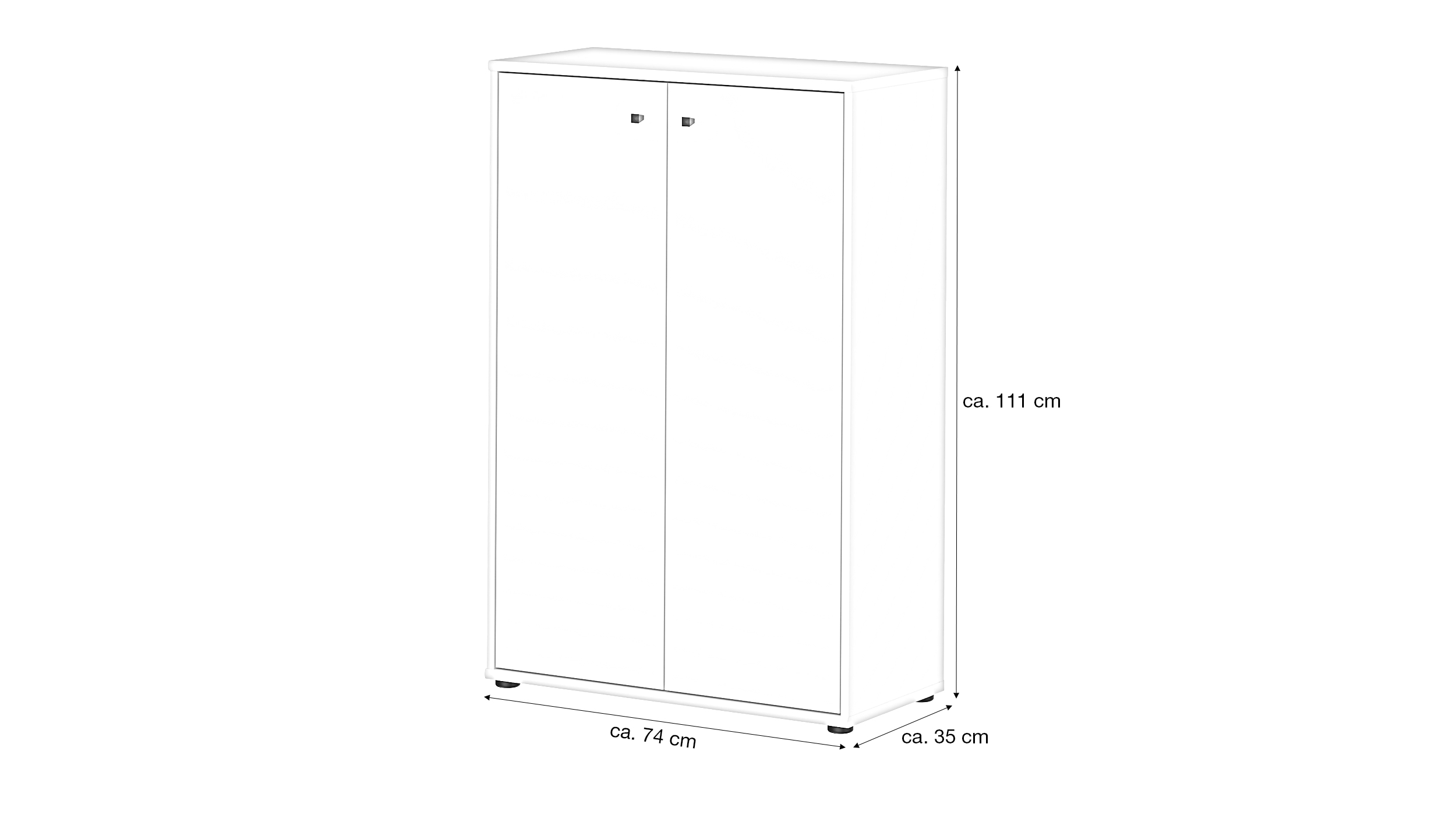 Kommode beige 111 cm - 2-türig - TEMPRA