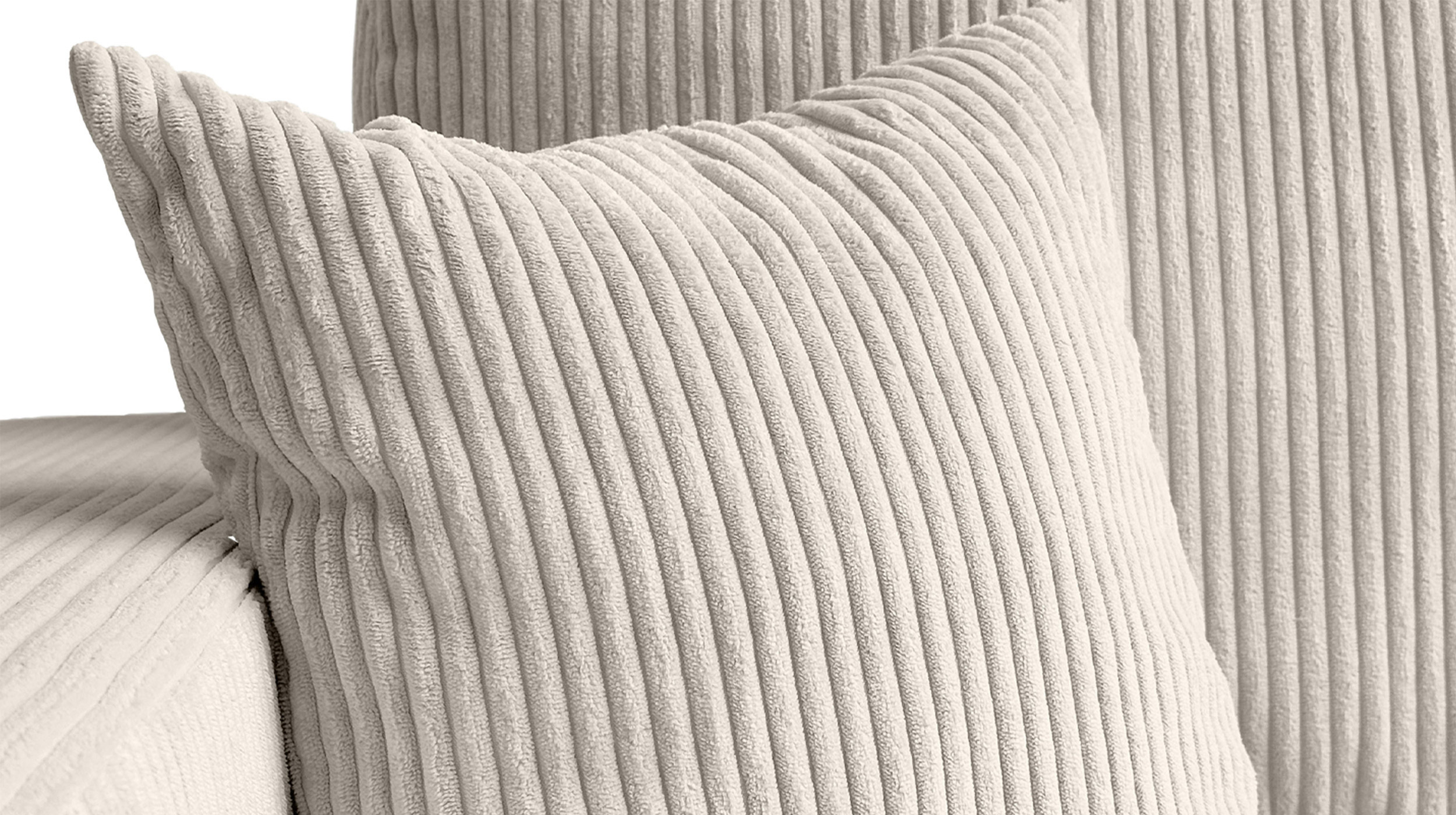 Ecksofa Cord creme Schlaffunktion Bettkasten 270 x 186 cm - HONOLULU