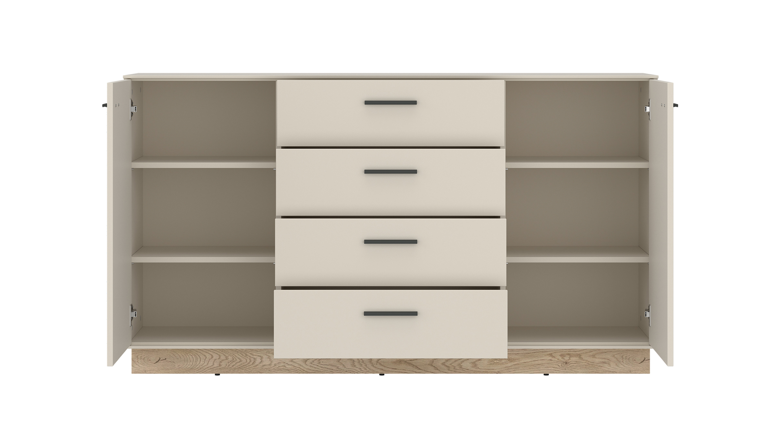Sideboard mit 4 Schubladen beige - Eiche 155 cm - MEOLO