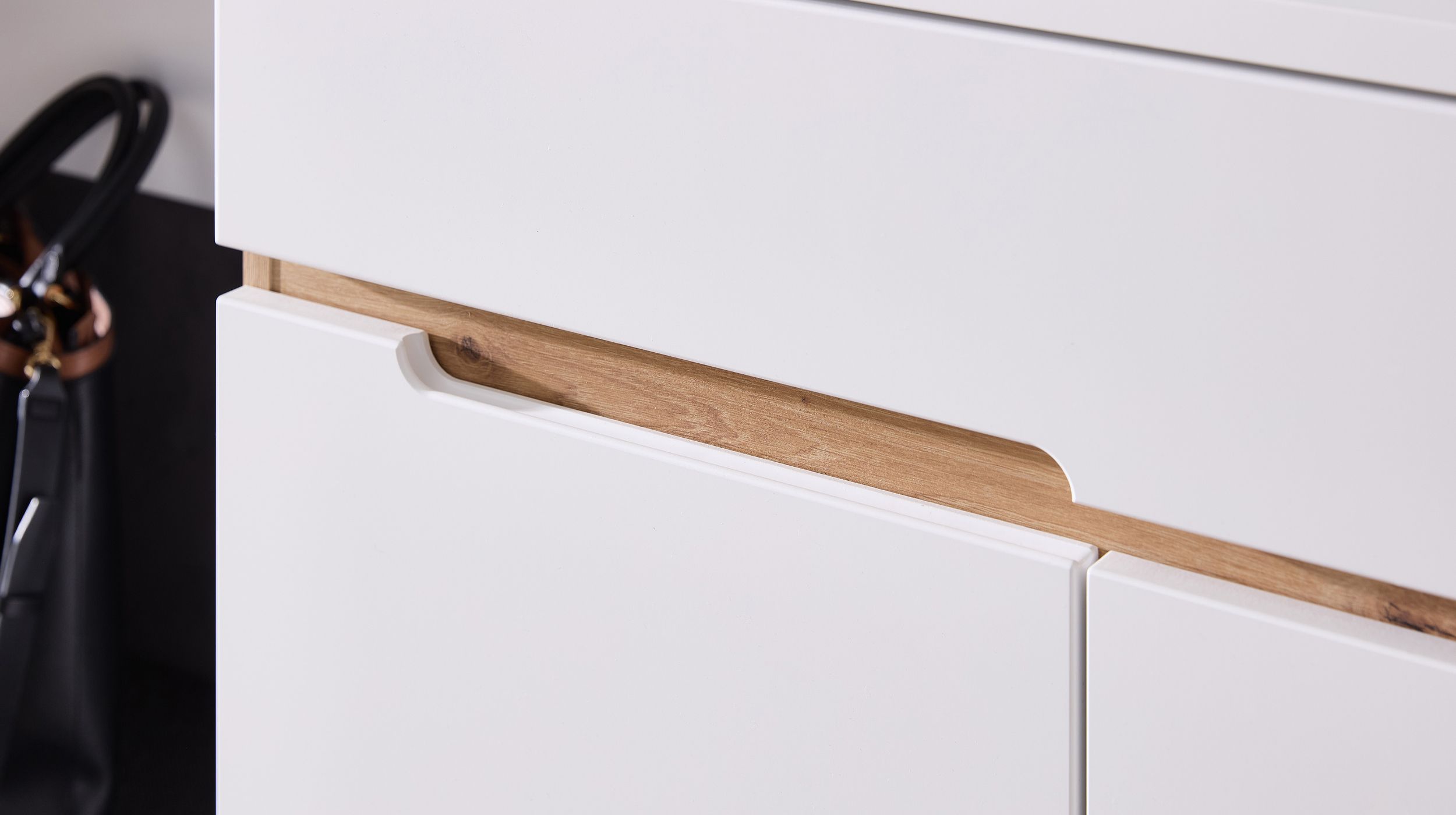 Schuhschrank mit Schublade weiß - Artisan Eiche 80 x 107 cm - MEMPHIS 