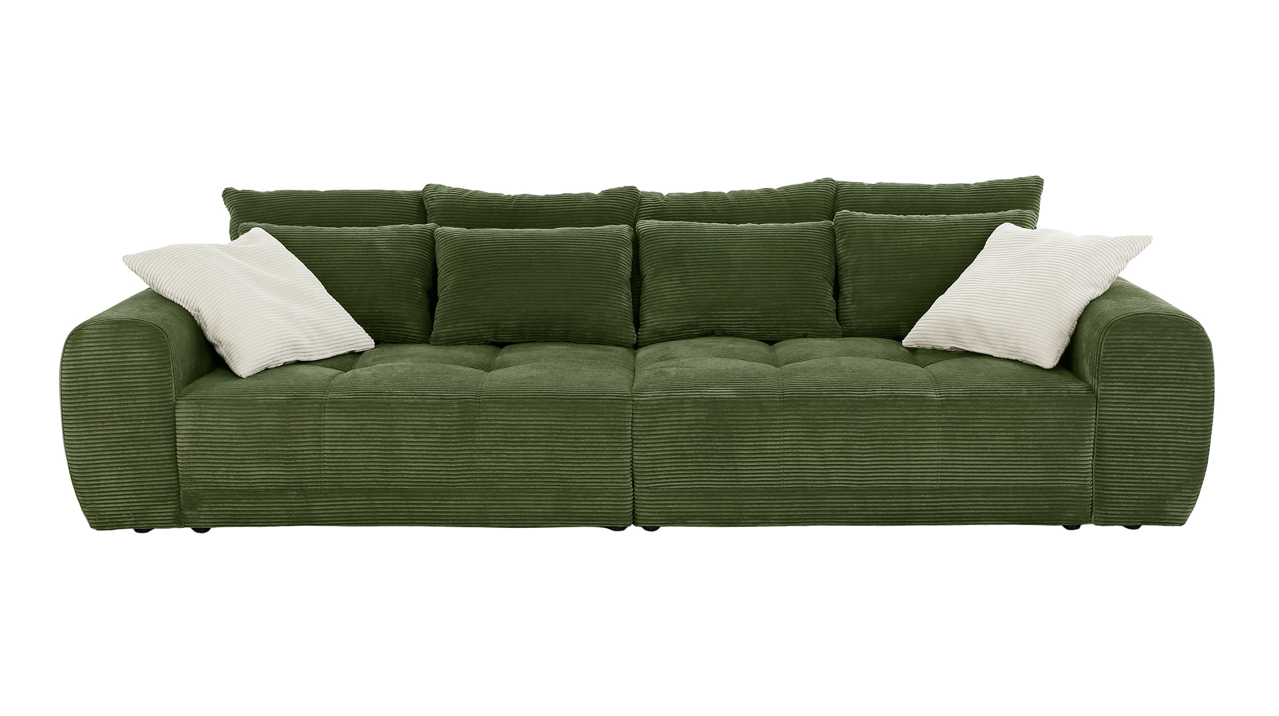 Big Sofa Cord grün - 308 cm Federkernpolsterung - JANNI