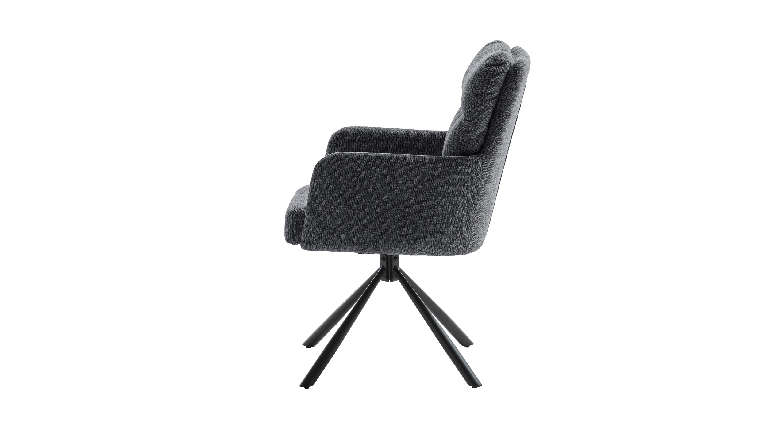 Armlehnstuhl anthrazit Drehstuhl Chenille Optik - UTICA