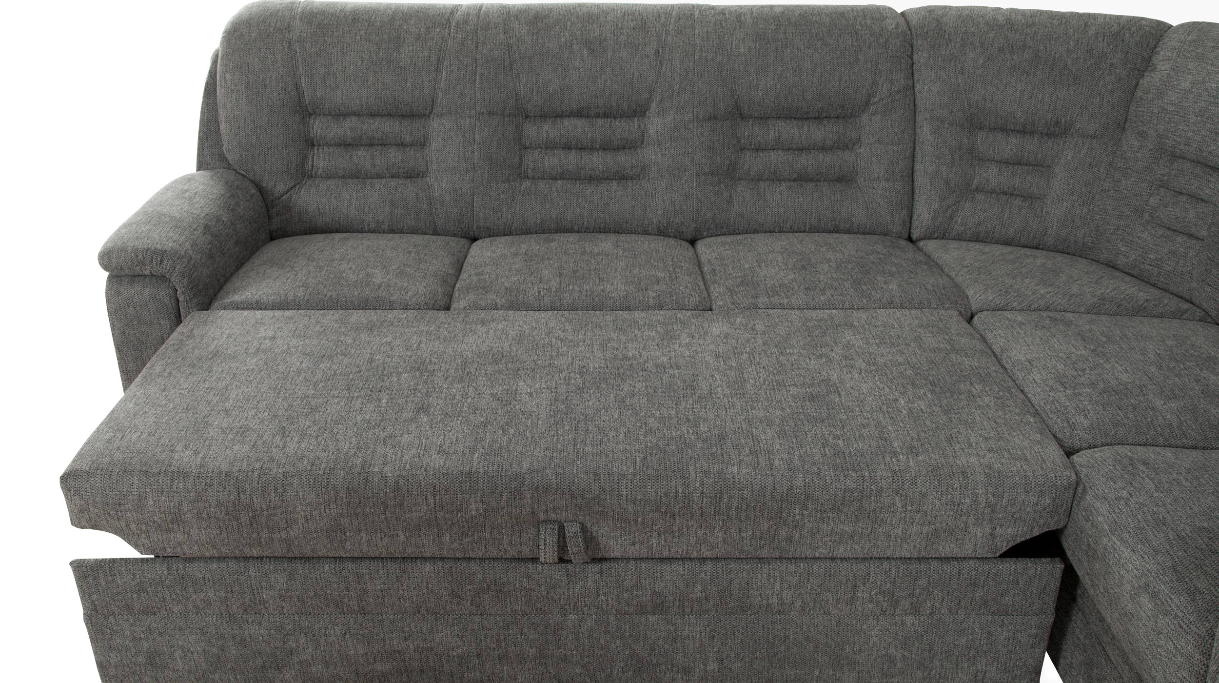Ecksofa mit Schlaffunktion grau ausziehbar - 280 cm - MERLIN