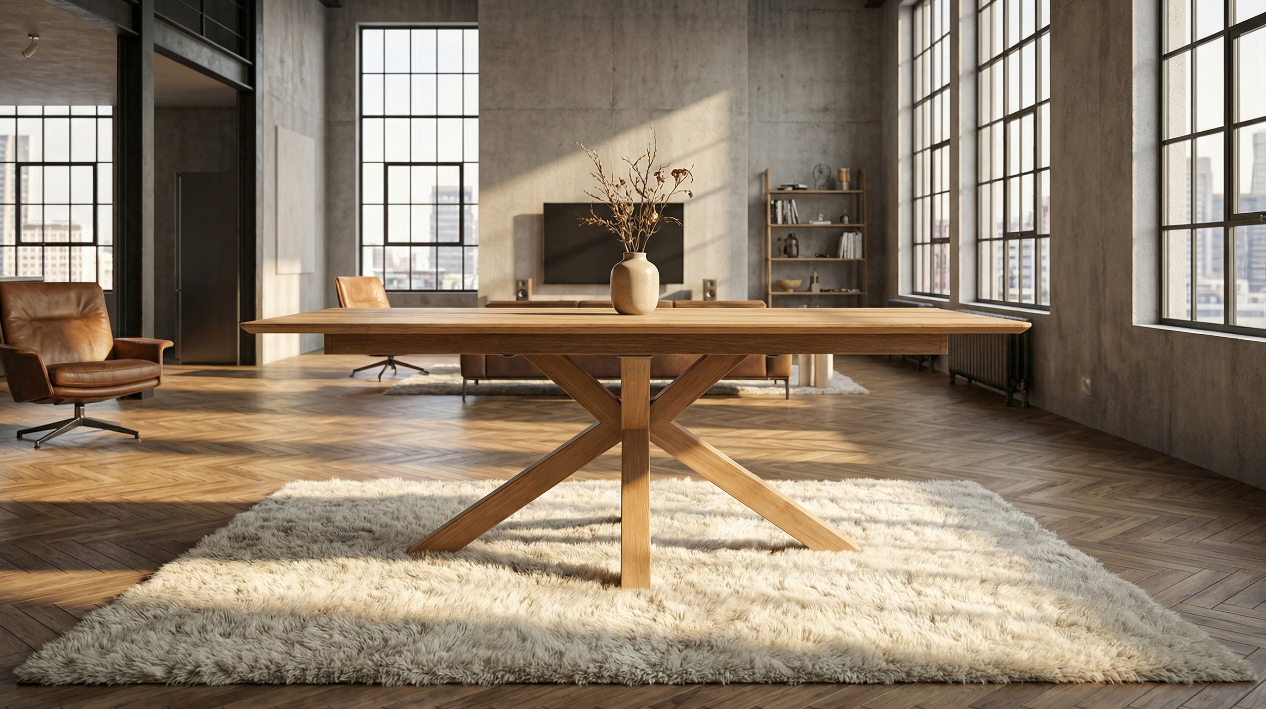 Esstisch Massivholztisch 160 cm in Wildeiche ausziehbar - RICARDO