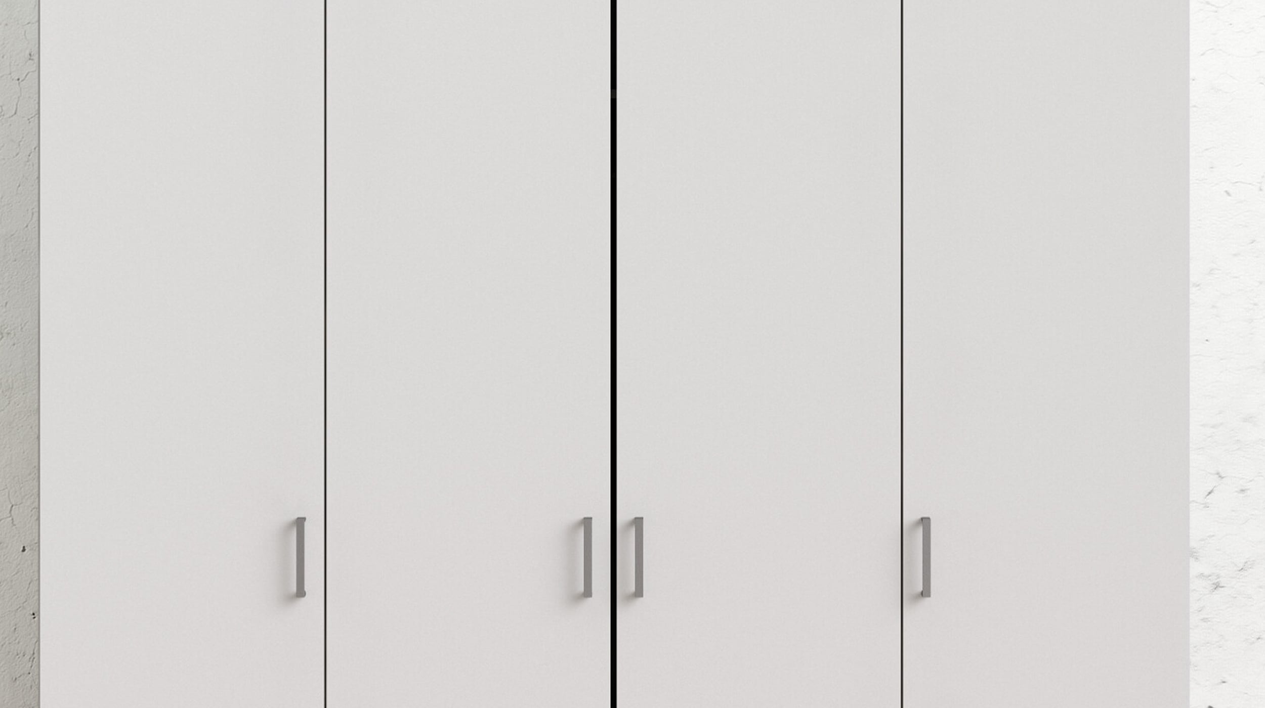 Kleiderschrank mit 3 Schubladen 4-türig weiß 154 cm - SPACE