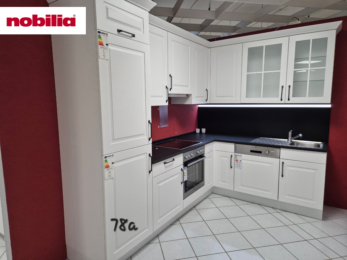 Eckküche ca. 270 x 200 cm - mit Geräten - Küchenfronten matt - SYLT