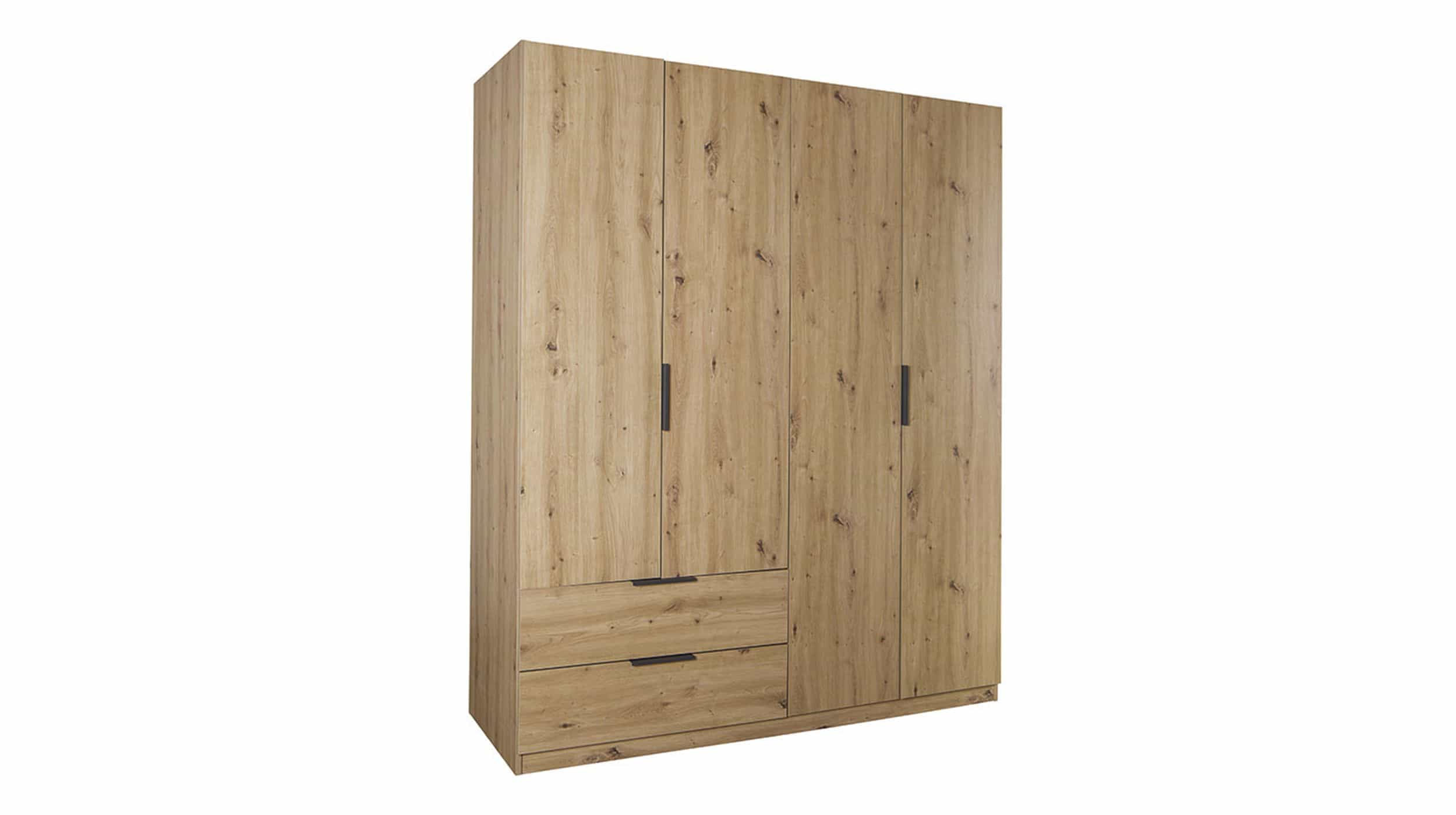 Kleiderschrank mit Schubladen 4-türig Eiche 162 cm - ESPRESSO