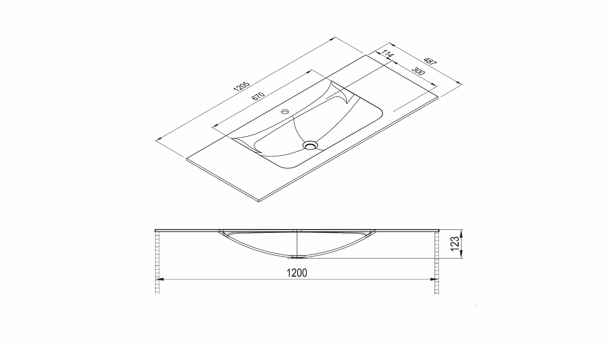 Nobilia Badmöbelset hochglanz weiß - 2-tlg - Waschplatz 120 cm - FERNANDA