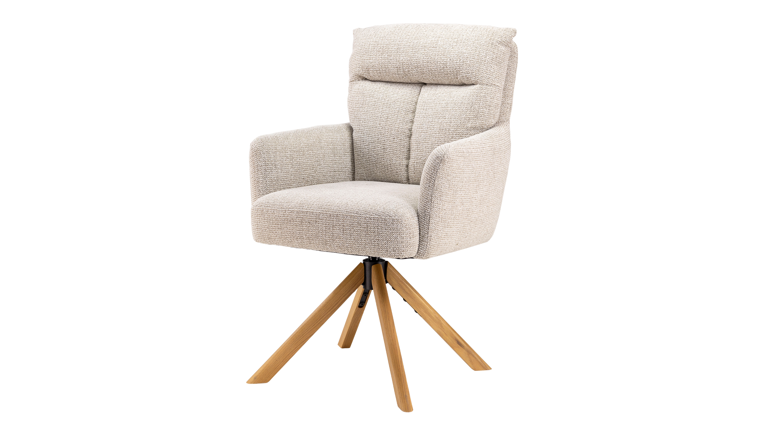 Armlehnstuhl beige Chenille drehbar - Federkern-Polsterung - SOFIA