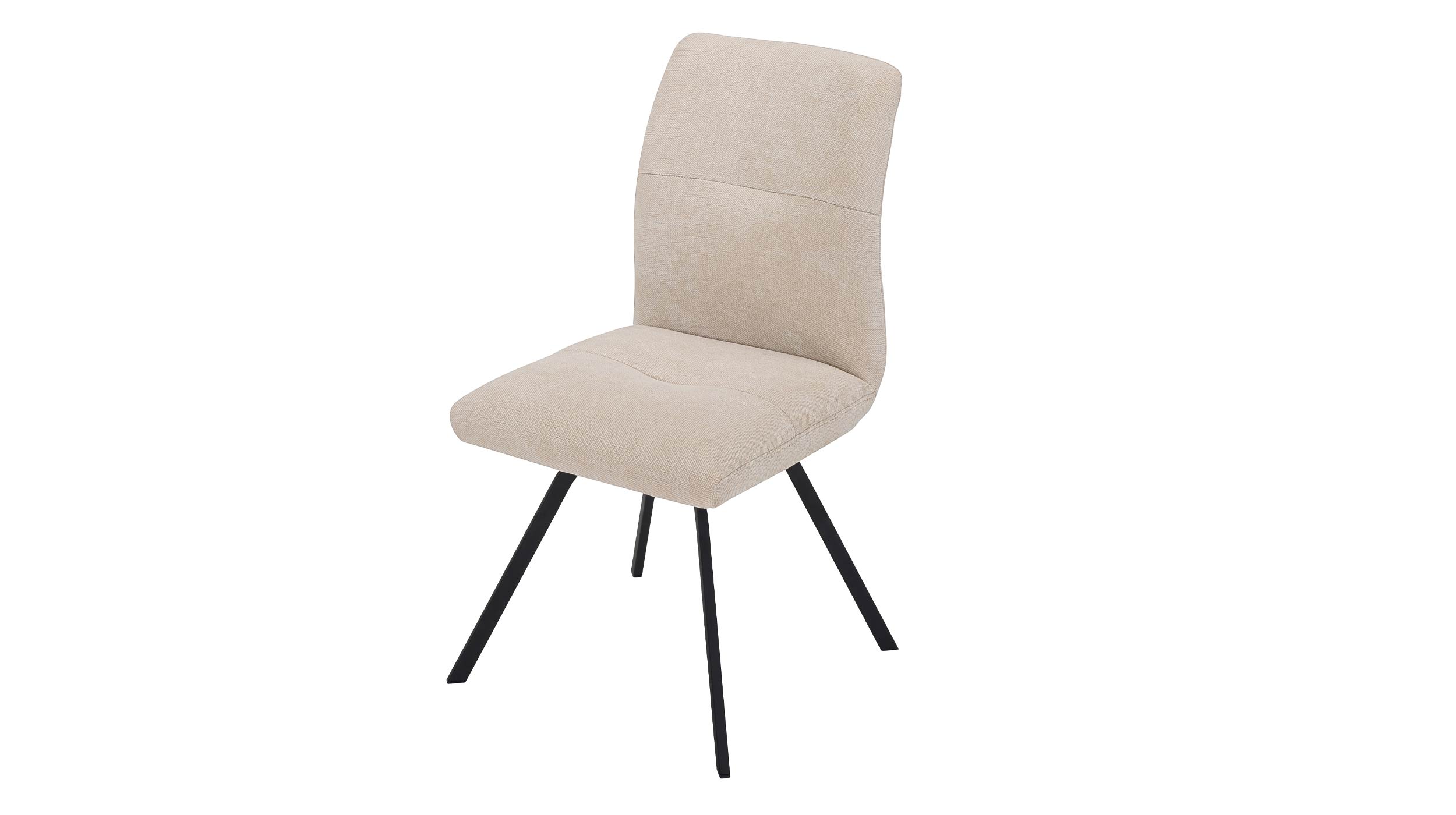Polsterstuhl Chenille-Bezug beige mit Nosagunterfederung - EVORA