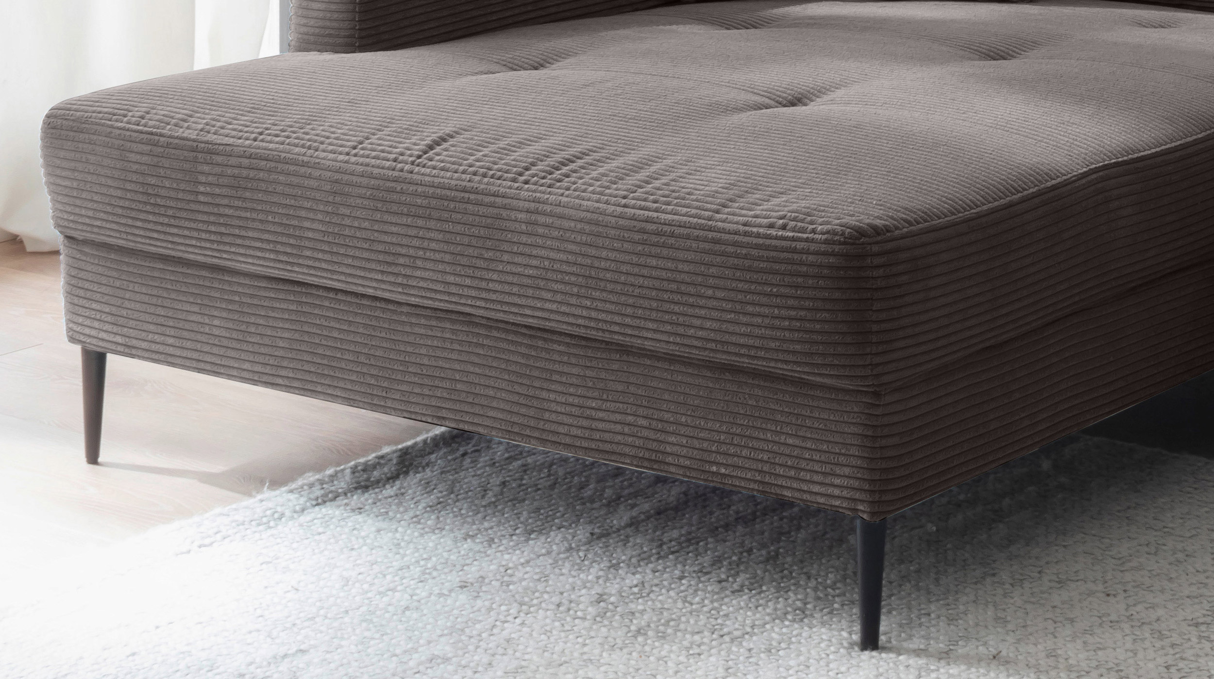 Ecksofa Cord grau 276 x 173 cm - OT links - SUMMER