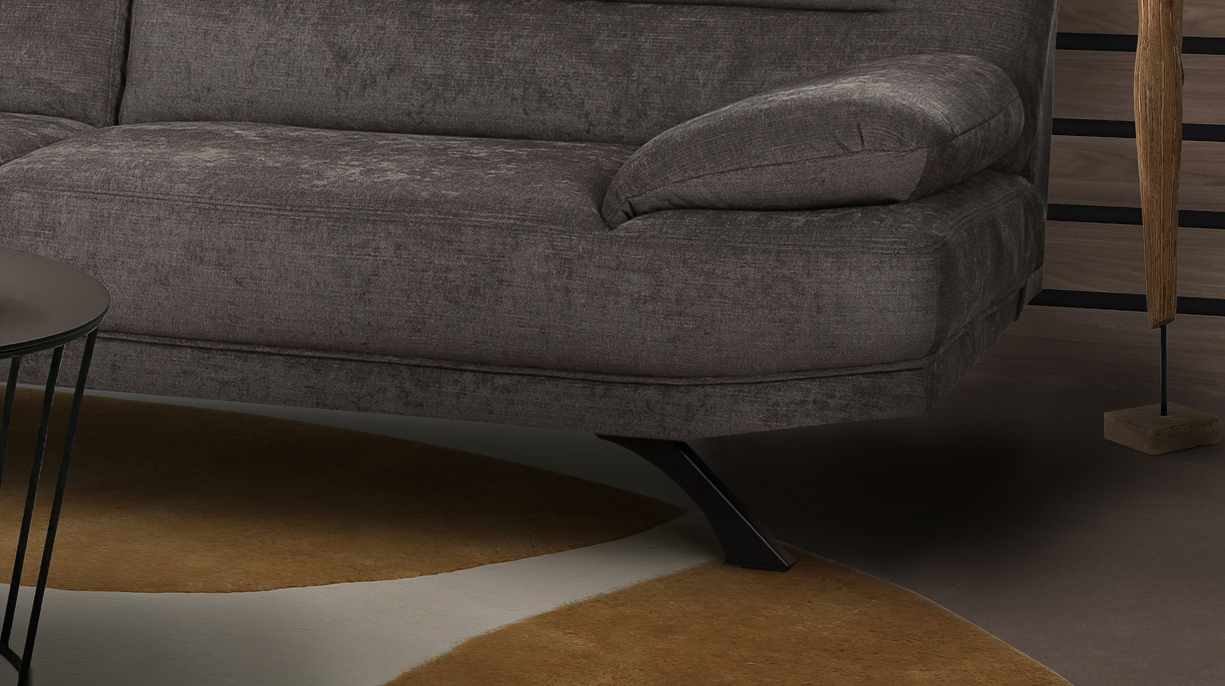 Einzelsofa 3-Sitzer grau 230 cm - BRUNO