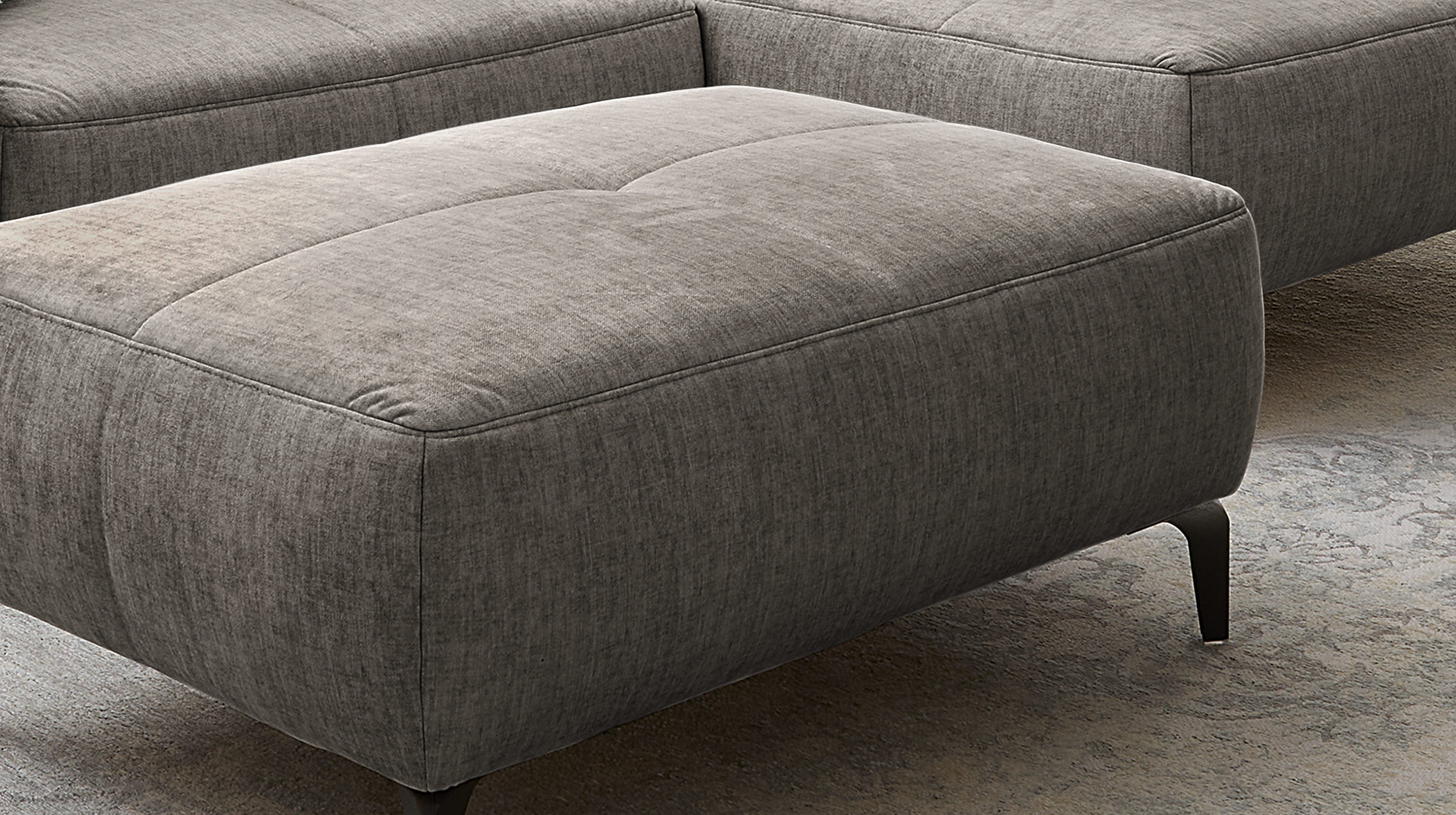 Hocker Sitzhocker 79 x 111 cm Veloursbezug grau - SALO