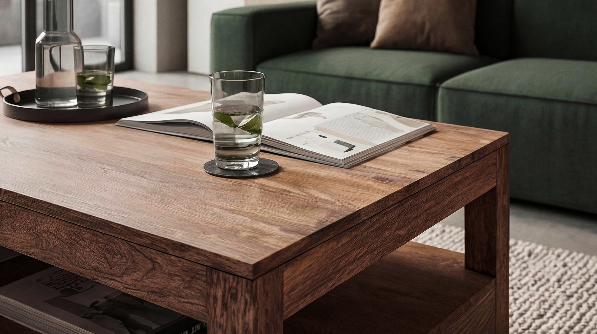 Couchtisch 120 cm Mango massiv gebeizt - montiert - MANGALA