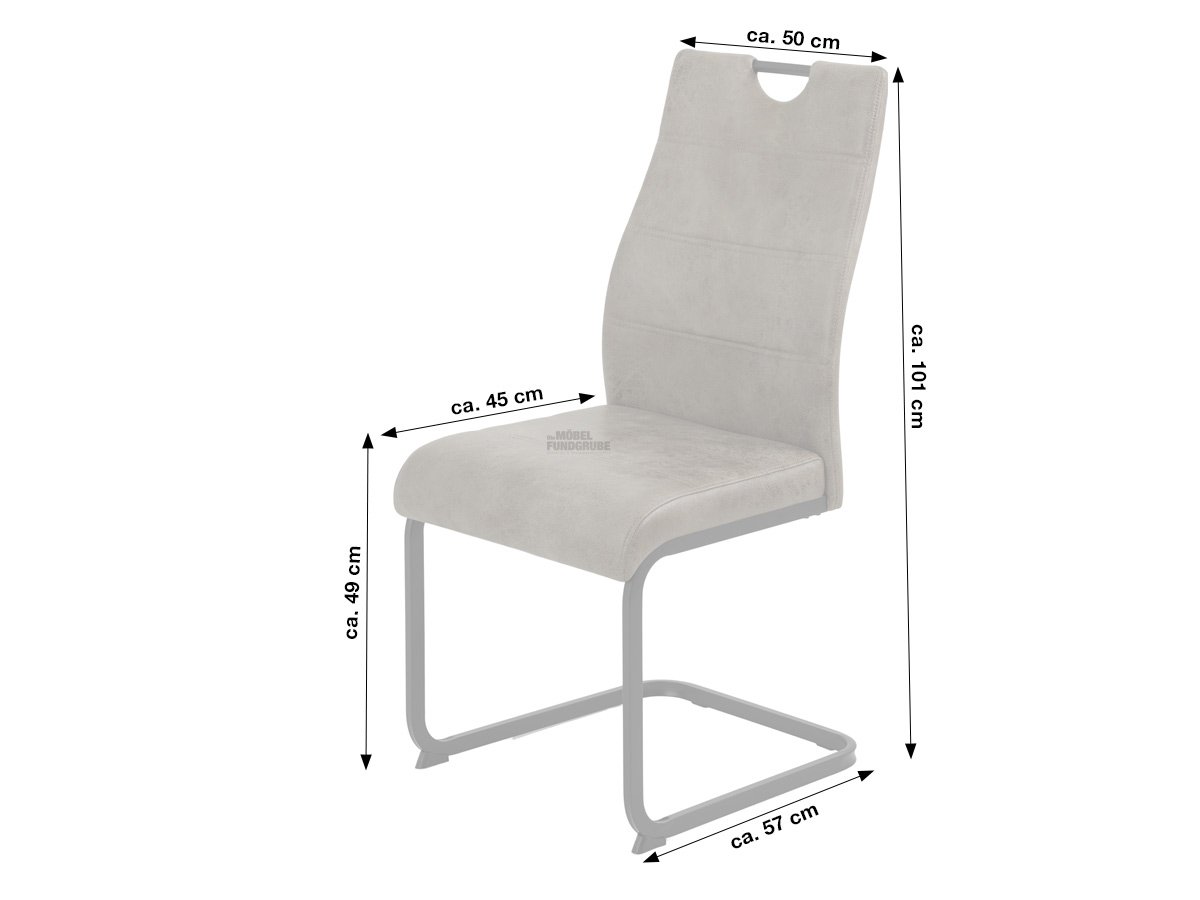 Schwingstuhl für Esszimmer braun Microfaser - MELINA
