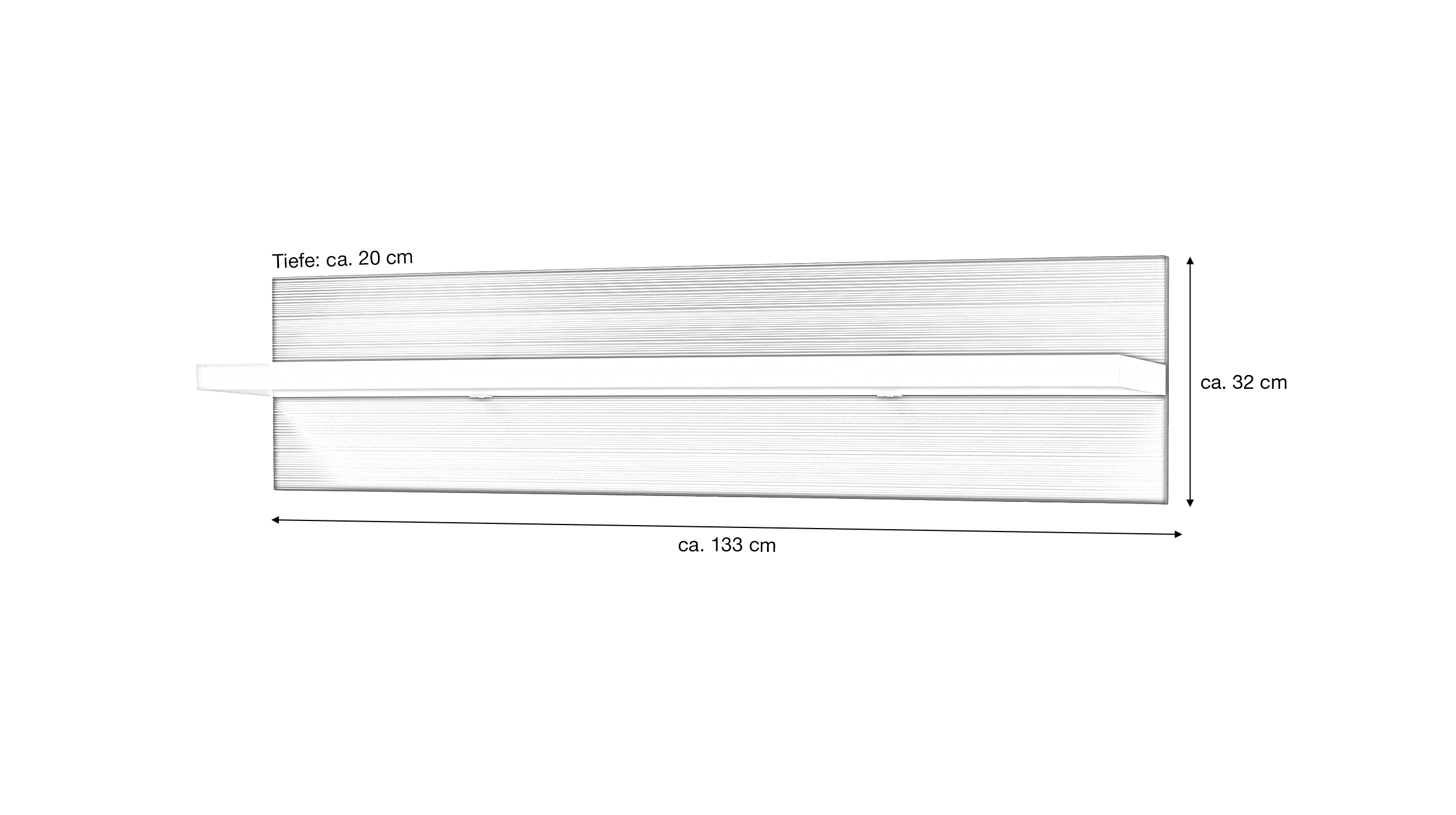 Wandboard weiß hochglanz graphit 133 cm - CABANA