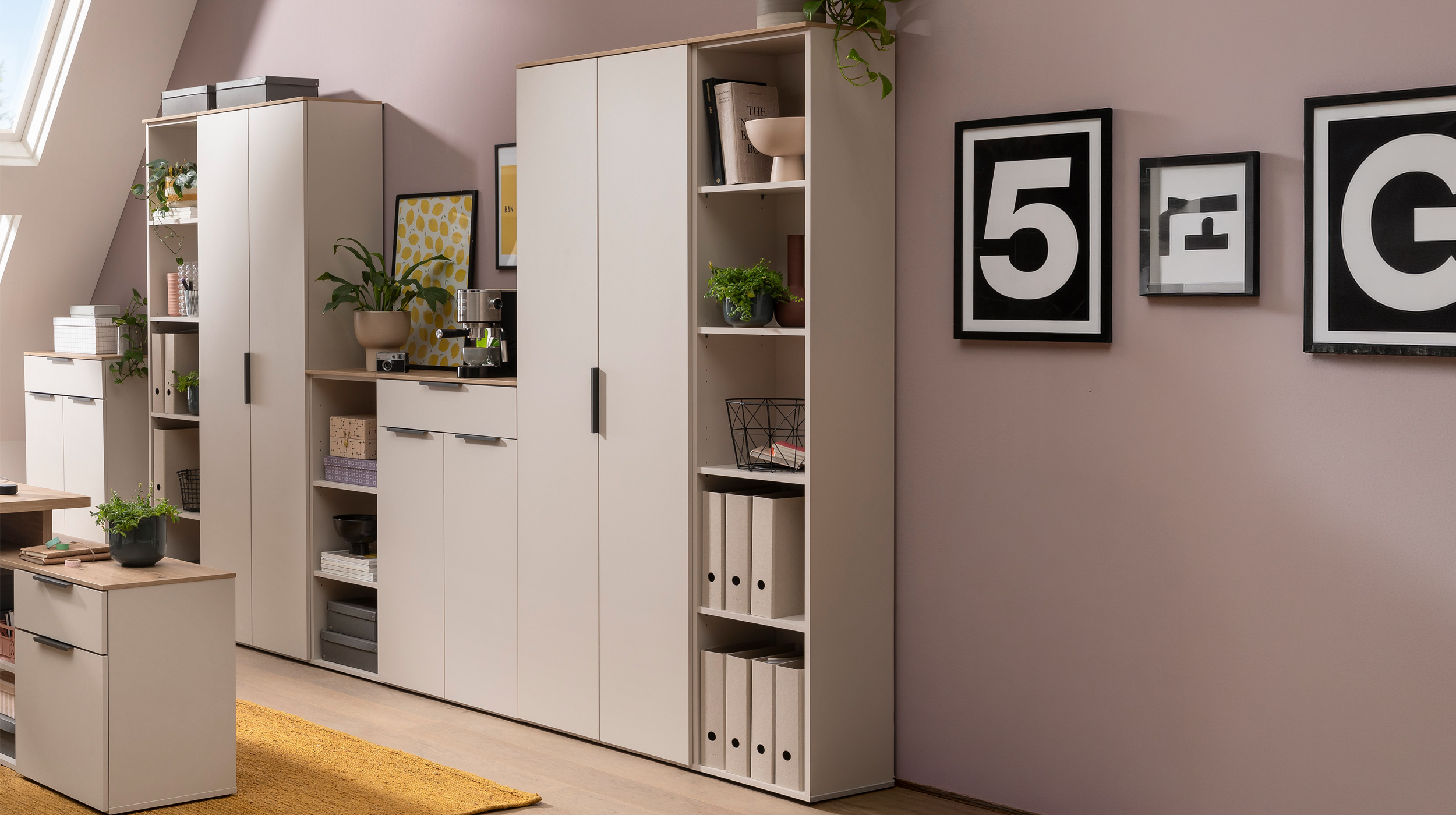 Regal beige Artisan Eiche 202 cm- SYNOS