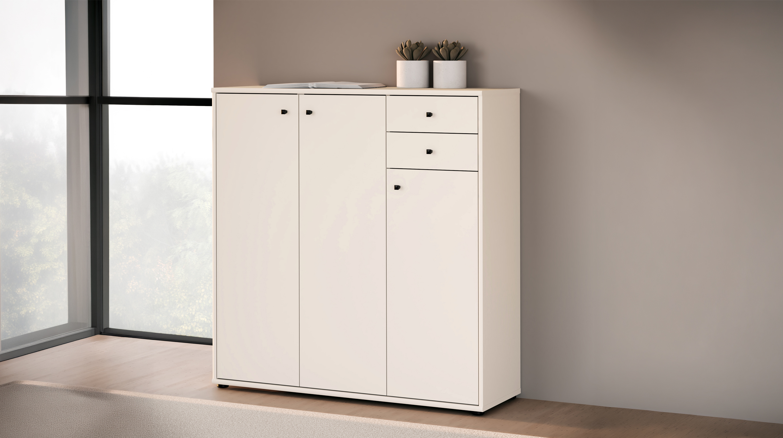 Kommode mit Schubladen beige 111 cm - TEMPRA