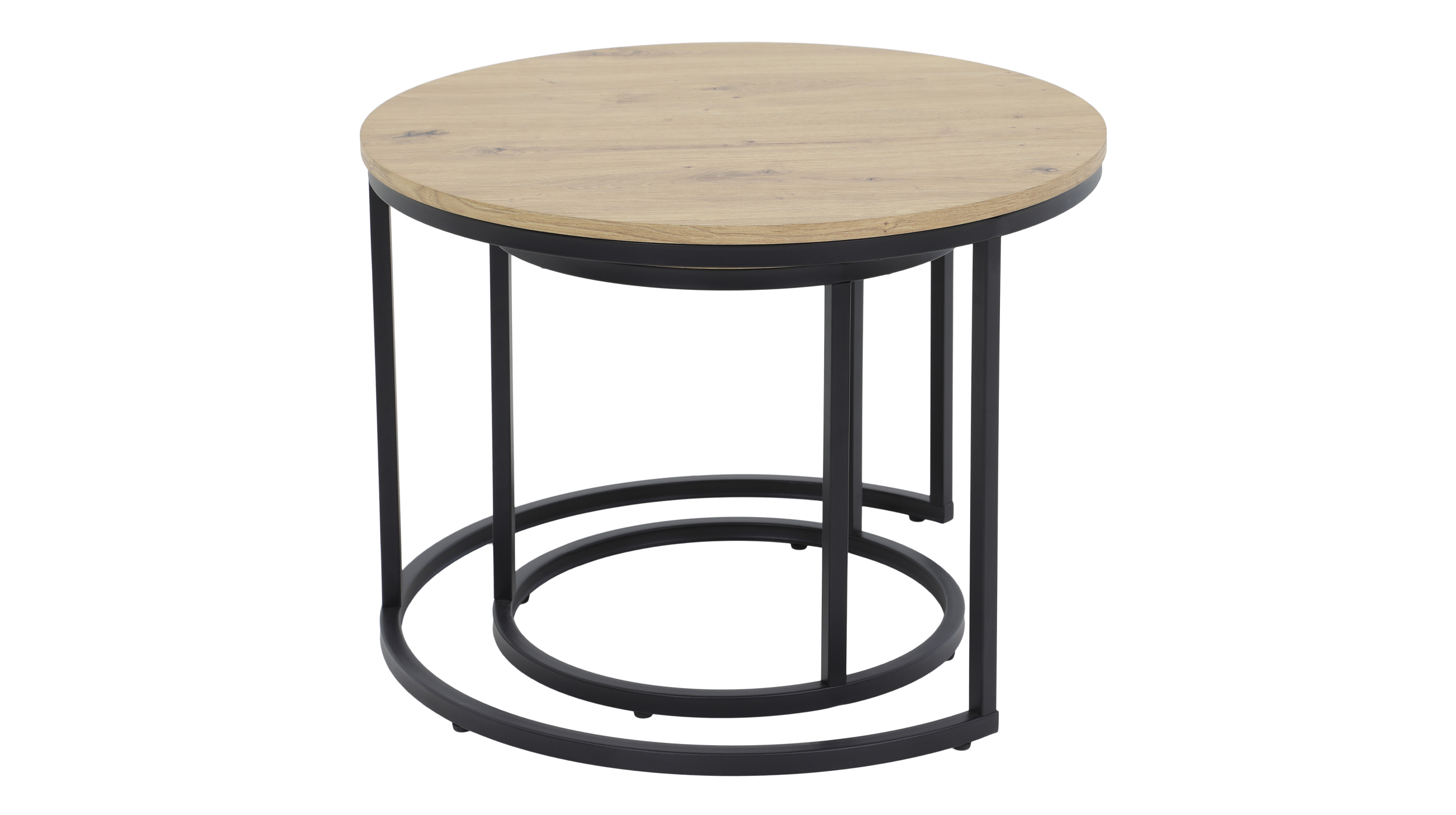 Couchtisch 2er-Set Artisan Eiche - rund - 60 cm - 40 cm - LAURA