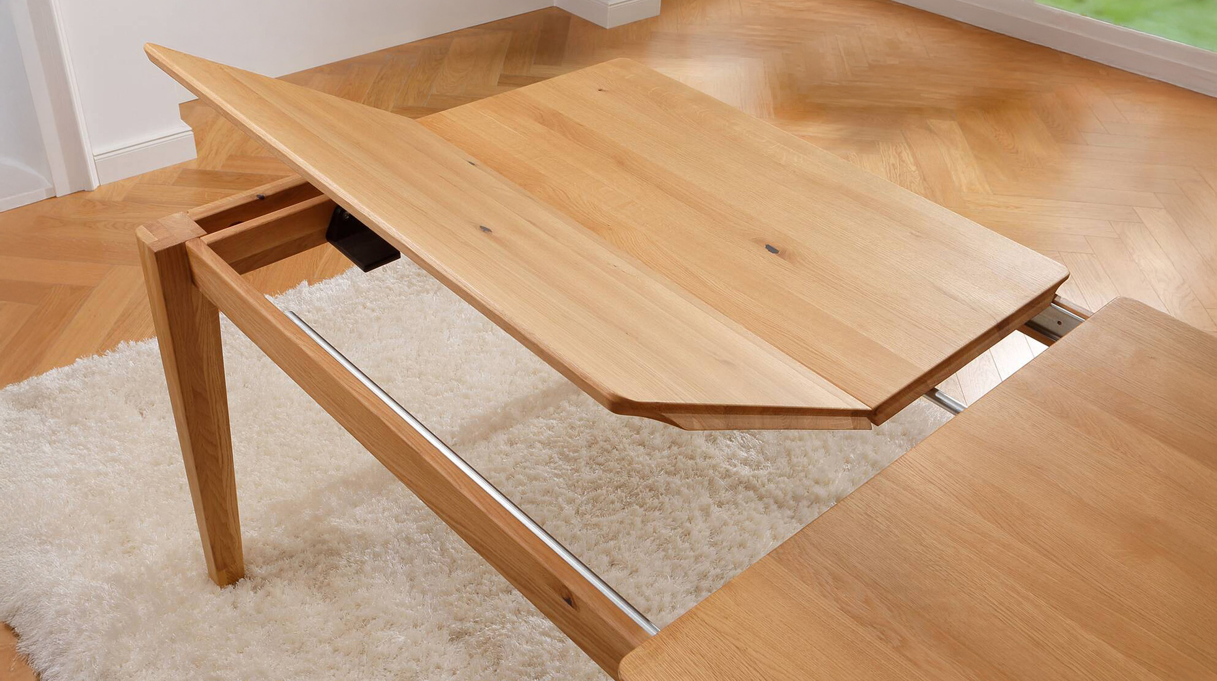 Esstisch ausziehbar 160-245 cm Massivholz Wildeiche geölt - FLAVIA