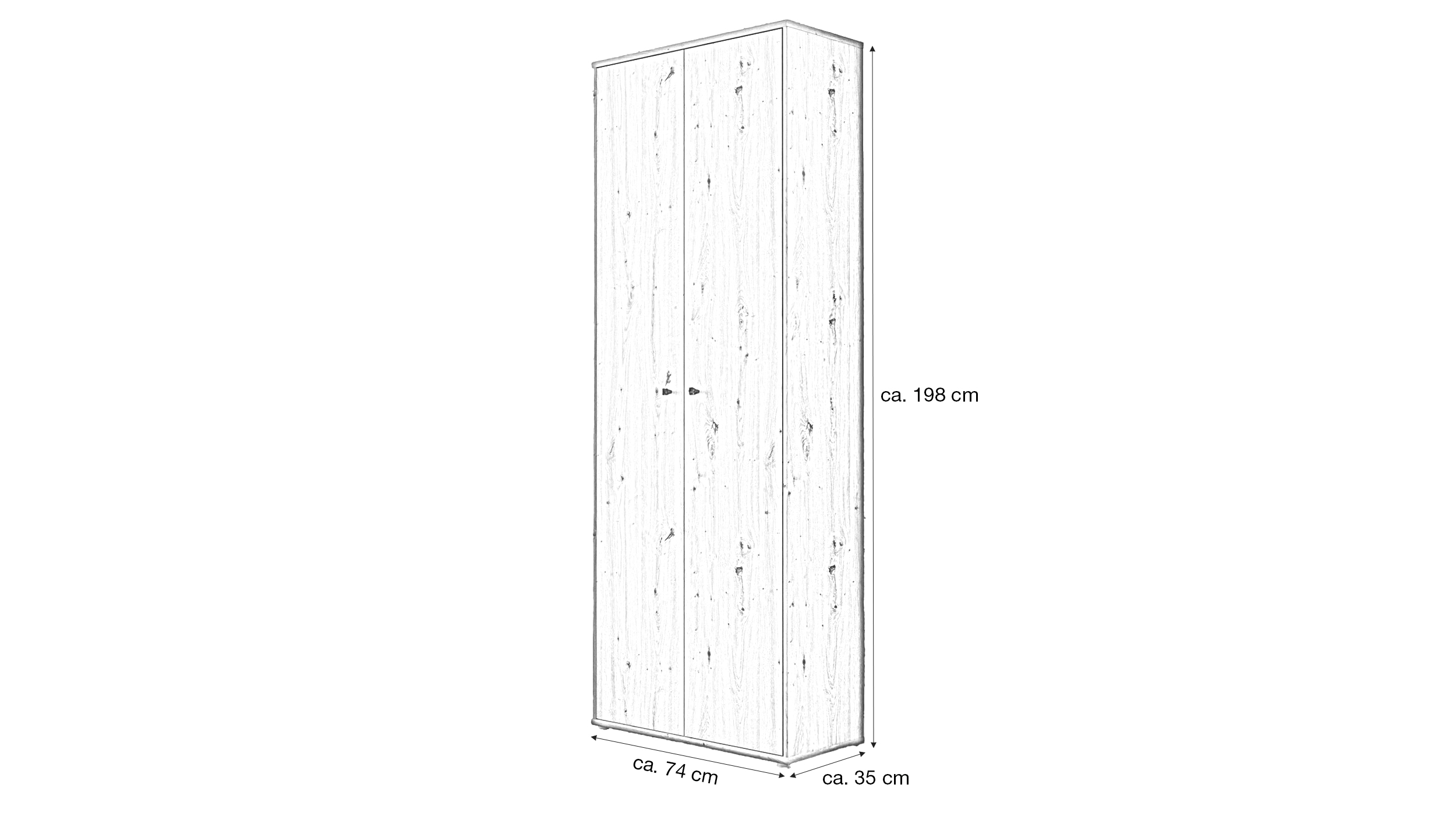 Mehrzweckschrank Artisan Eiche 74 x 35 cm - TEMPRA 