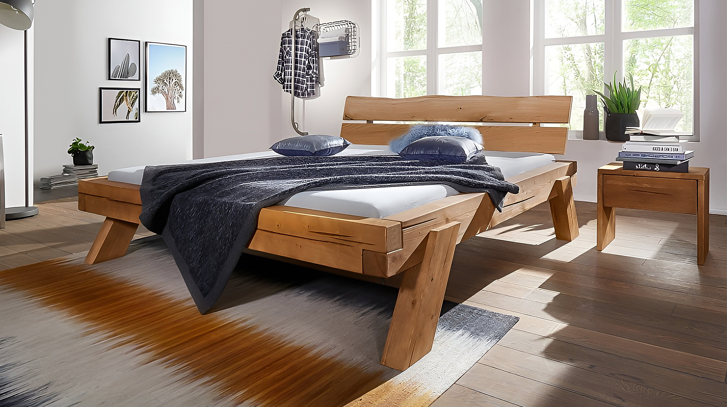 Nachttisch Fichte massiv 50 x 46 cm - mit Schublade - BENKA  Nachttisch Fichte massiv 50 x 46 cm - mit Schublade - BENKA