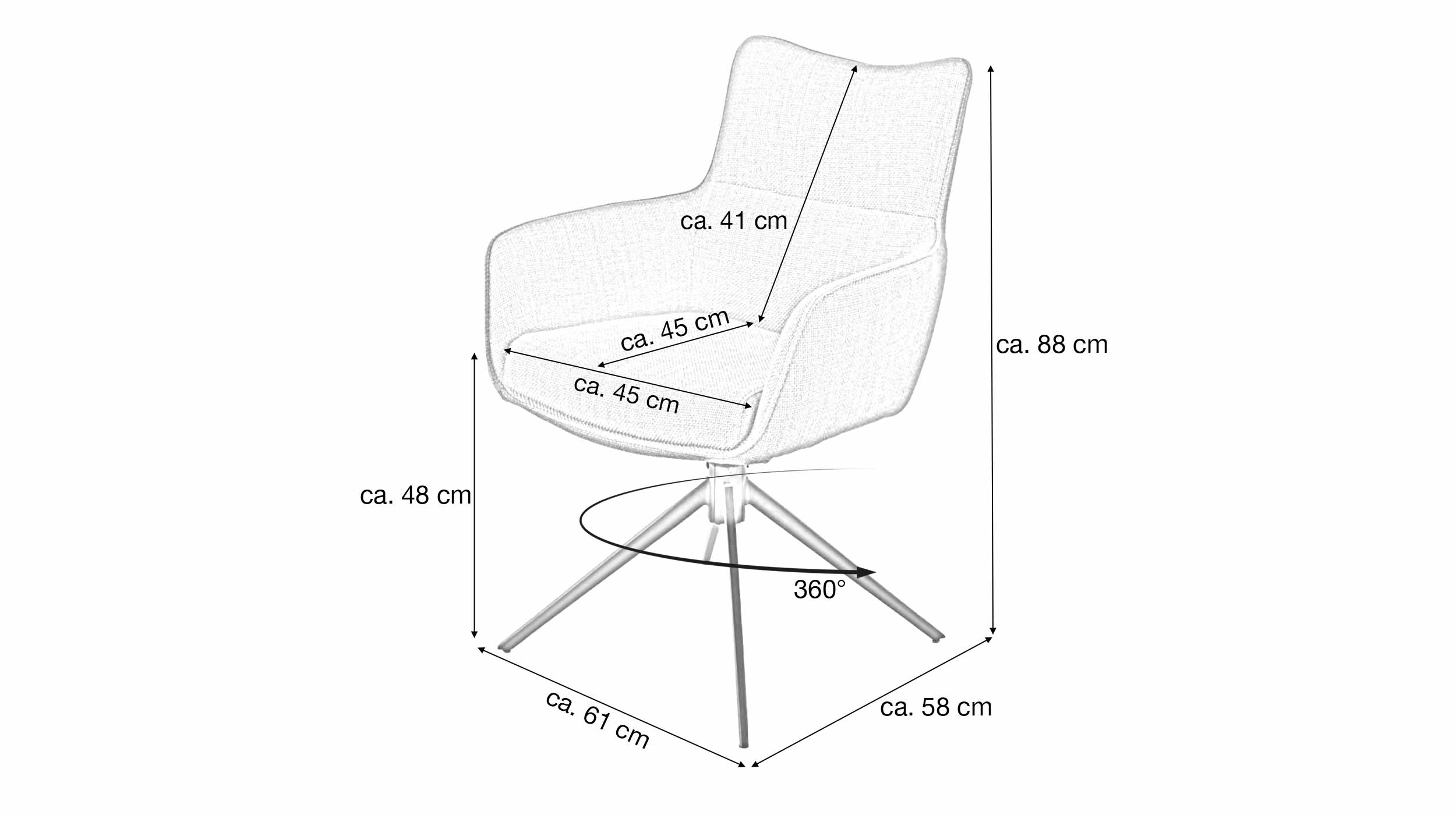 Armlehnstuhl schlamm Drehstuhl Webstoff - LIMA