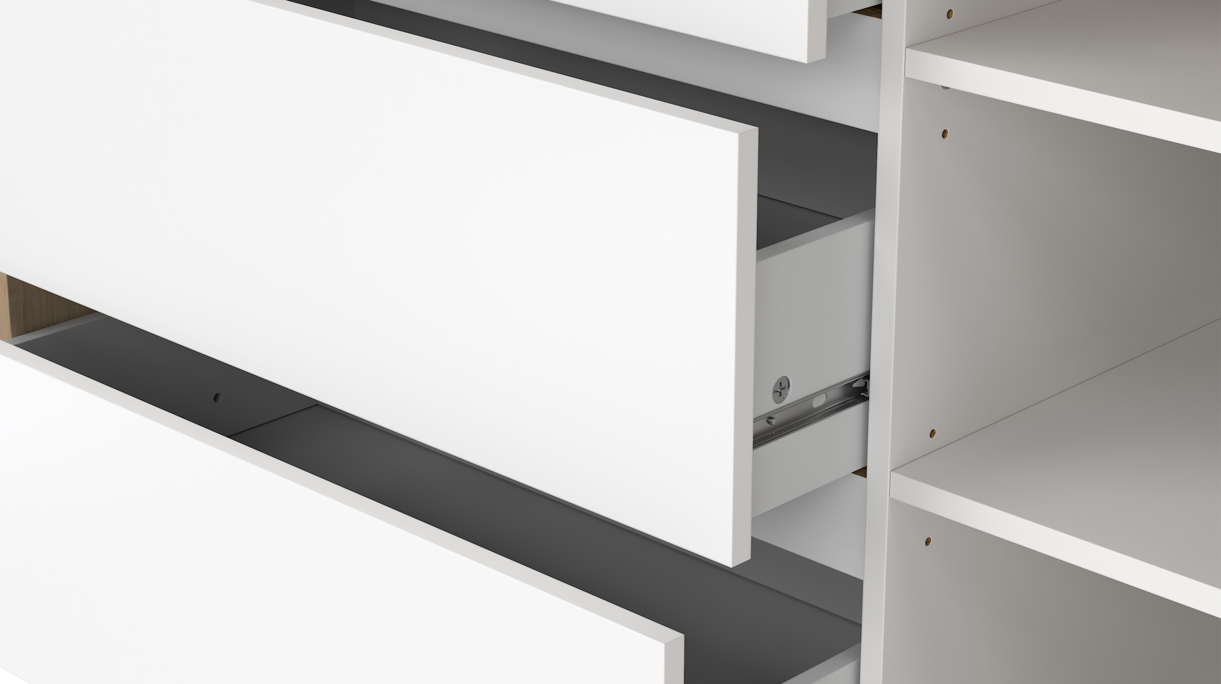 Kommode weiß hochglanz - Jackson Hickory 119 cm x 48 cm - NEXT