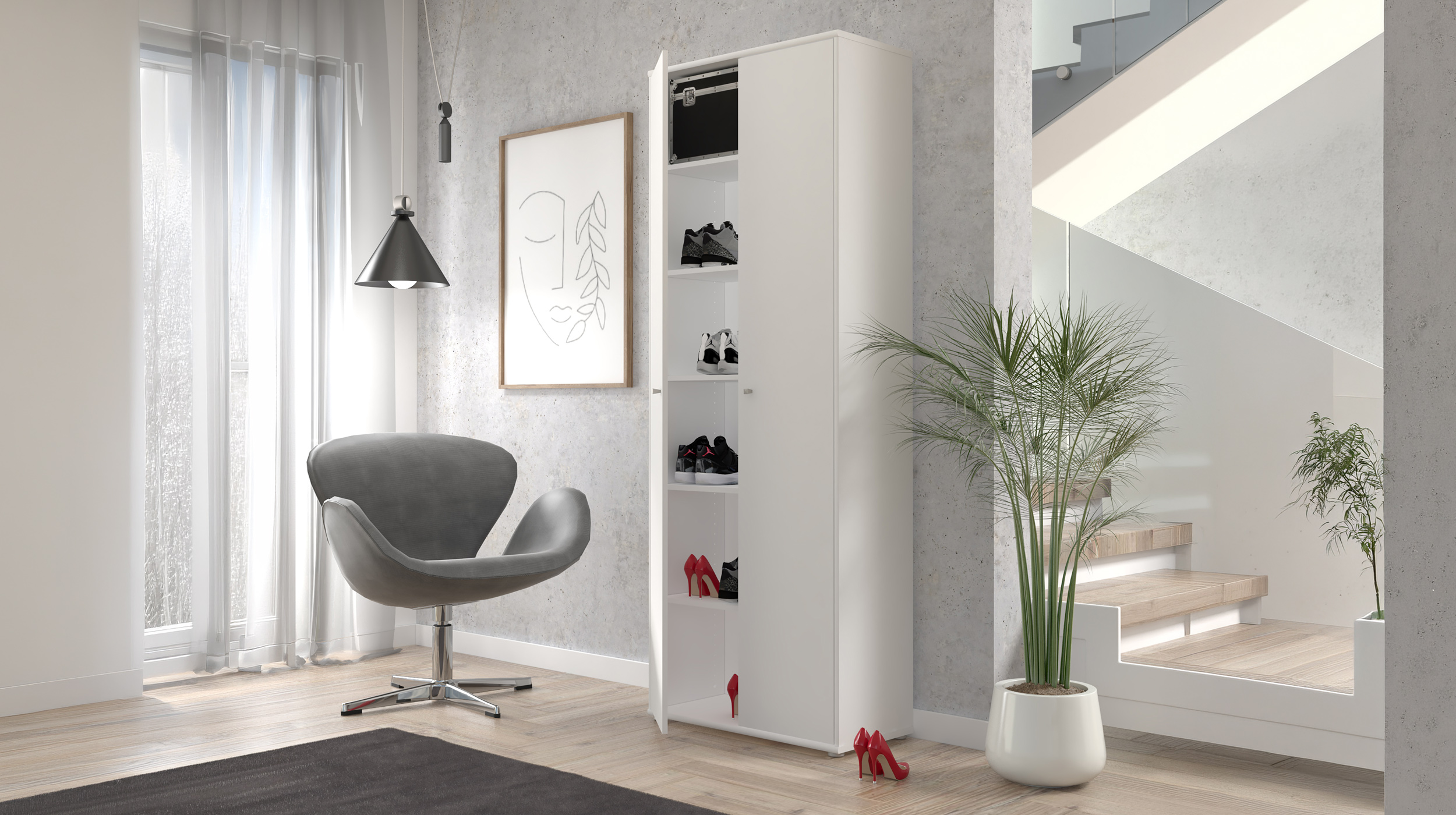 Mehrzweckschrank weiß 74 x 35 cm - TEMPRA 