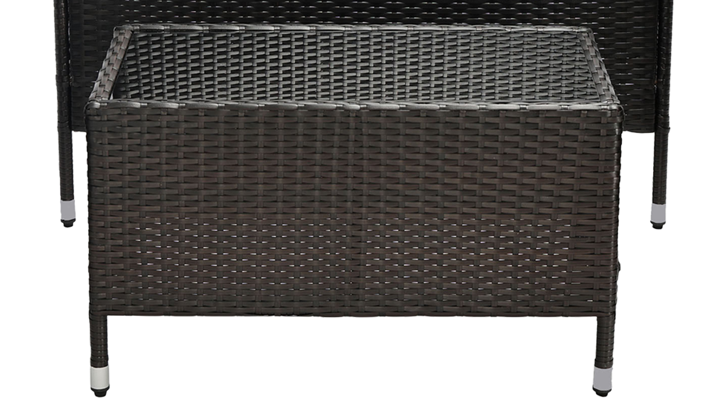 Gartenmöbel Set 4-teilig Polyrattan schwarz mit Kissen - SOLI