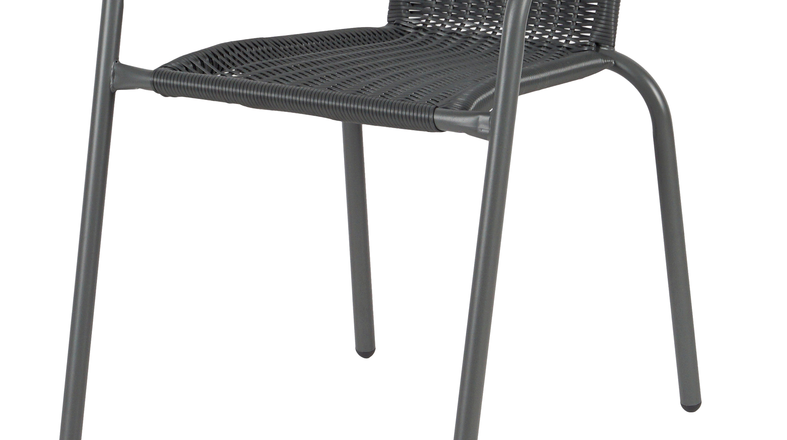 Gartenstuhl Polyrattan schwarz mit Armlehnen - ELEN