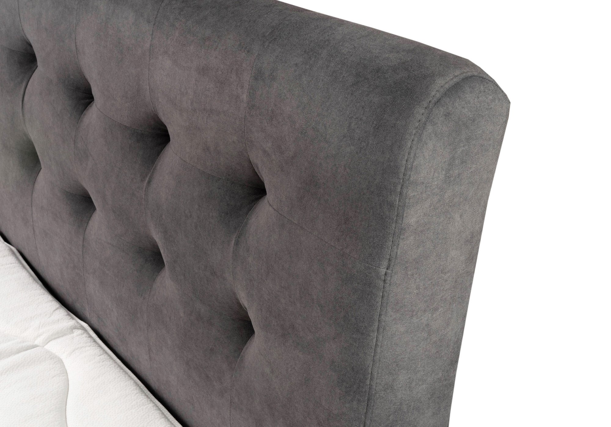 Boxbett 160 x 200 cm grau Bettkasten - DIEGO